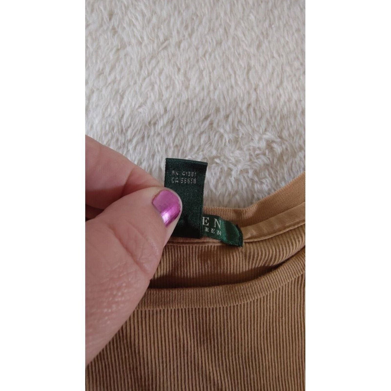 Lauren Ralph Lauren Lauren Ralph Lauren Top 3/4 Sleeve Suede Stitch Size XL Size XL / US 12-14 / IT 48-50 - 9 Thumbnail