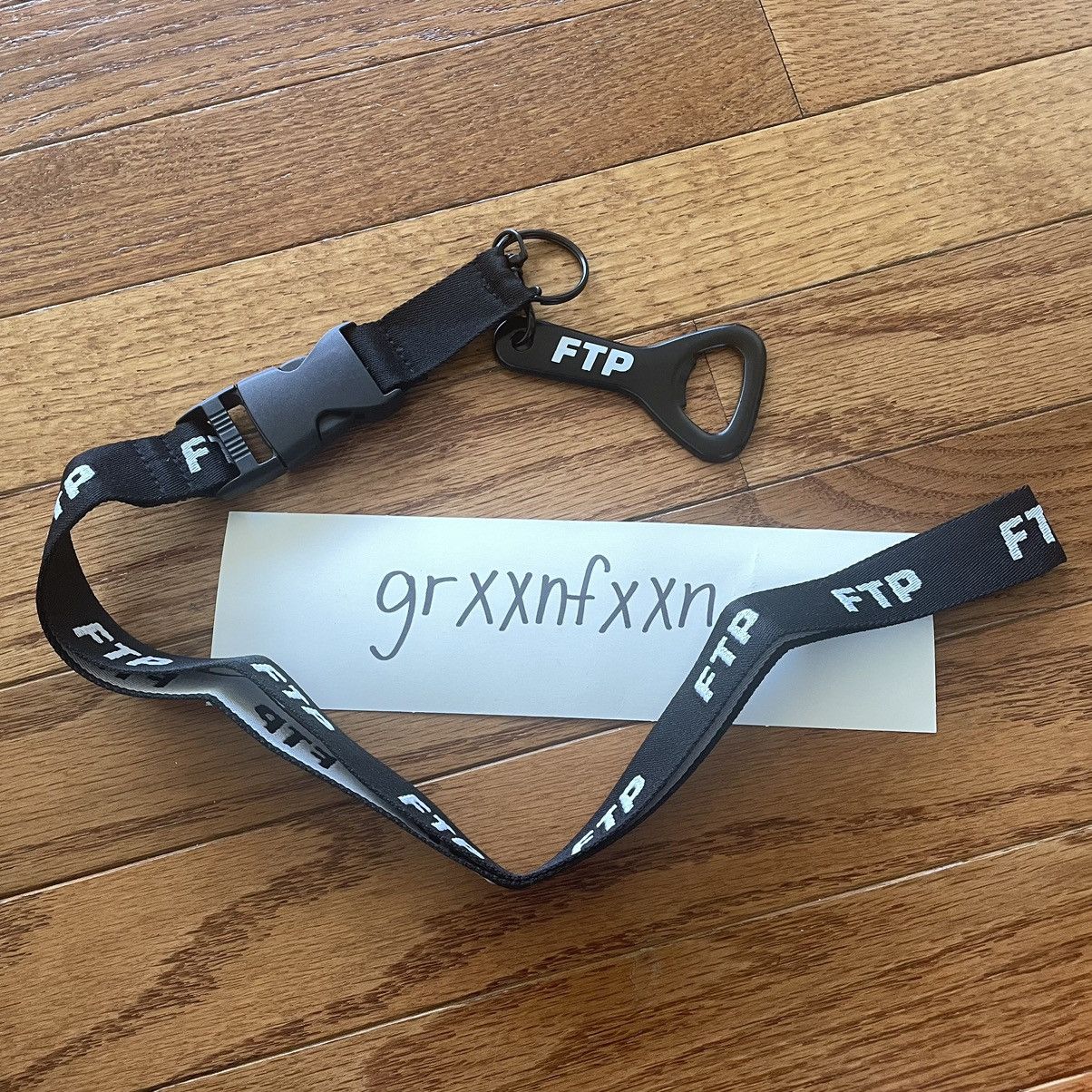 image of Fuck The Population Ftp Lanyard And Bottle Opener in Black, Men's