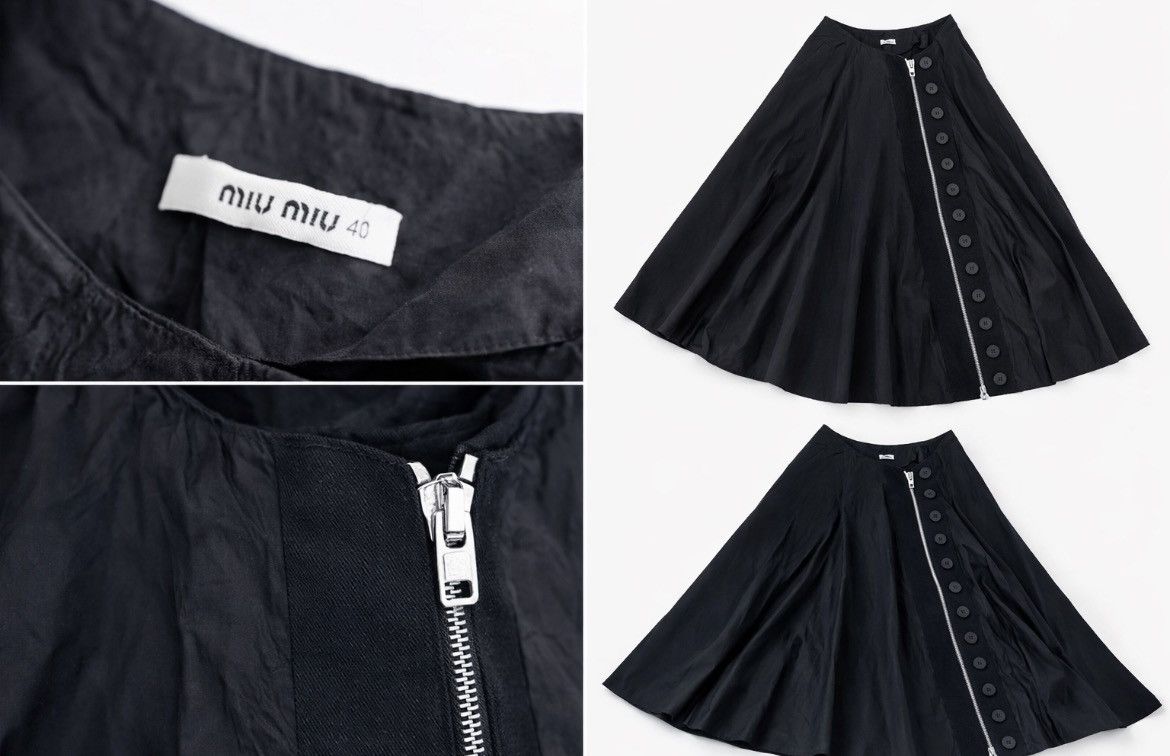 Miu Miu Miu Miu Vintage Black Maxi Skirt with Button Zip Detail Size 27" / US 4 / IT 40 - 3 Thumbnail