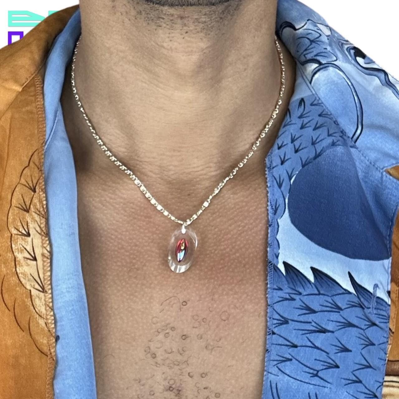 Jewelry × Other × Vintage ORANGE ALIEN CRYSTAL PENDANT GOLD NECKLACE Size ONE SIZE - 3 Thumbnail