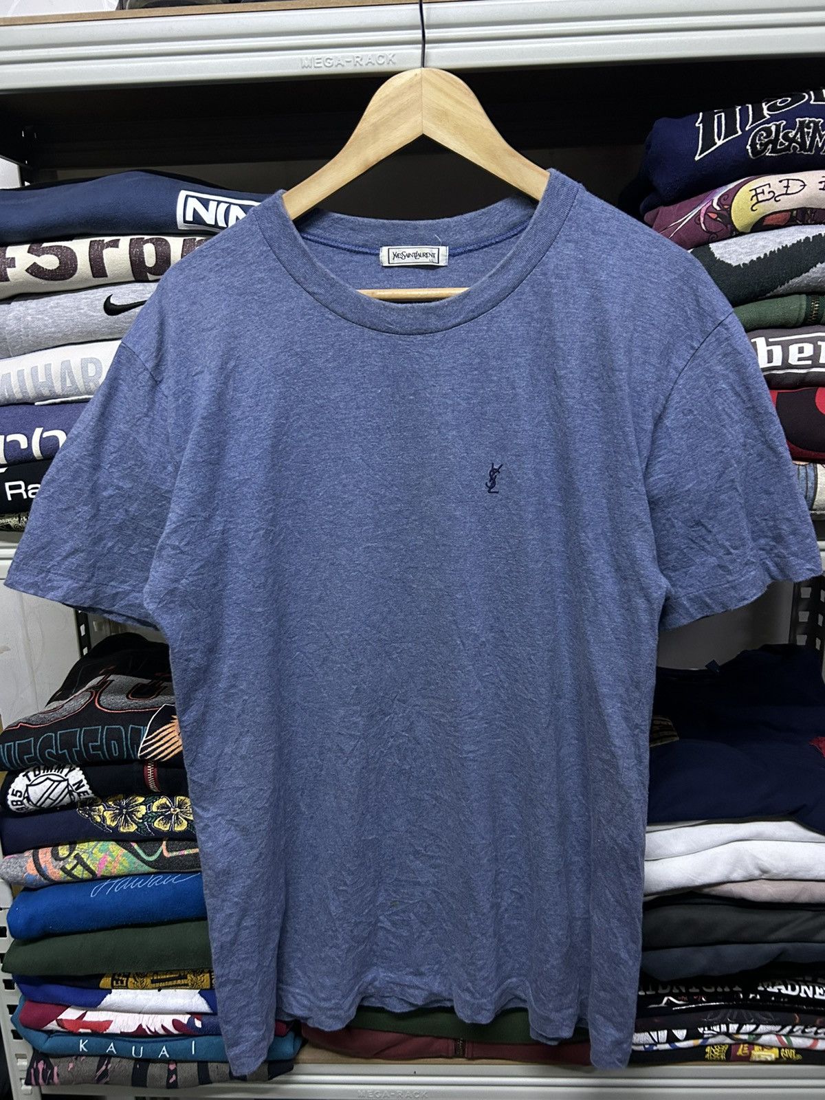 Saint Laurent Paris × Vintage × Yves Saint Laurent Vintage Yves Saint Laurent Embroidered Logo Tees Size US L / EU 52-54 / 3 - 1 Thumbnail