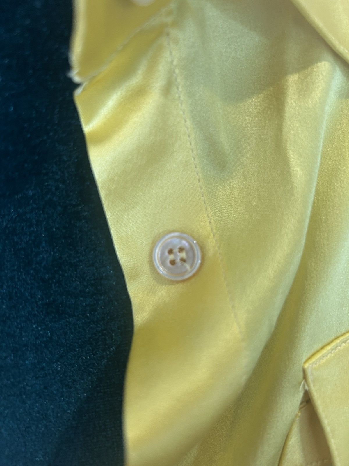 Blumarine Yellow satin silk bulmarine office button up Size M / US 6-8 / IT 42-44 - 4 Thumbnail