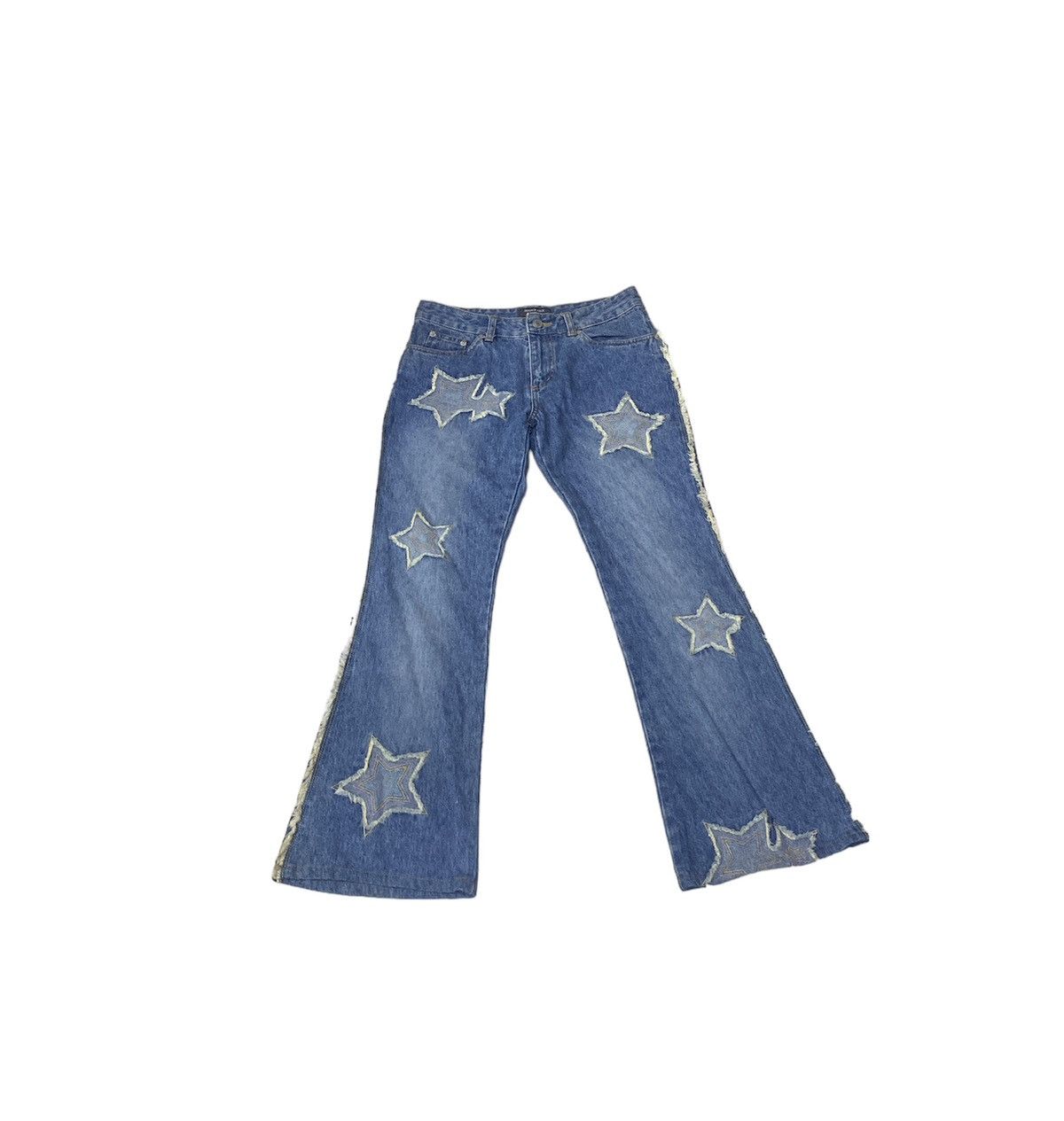 Japanese Brand Japan Flare joueraux echecs patch denim pant Size 28" / US 6 / IT 42 - 1 Thumbnail