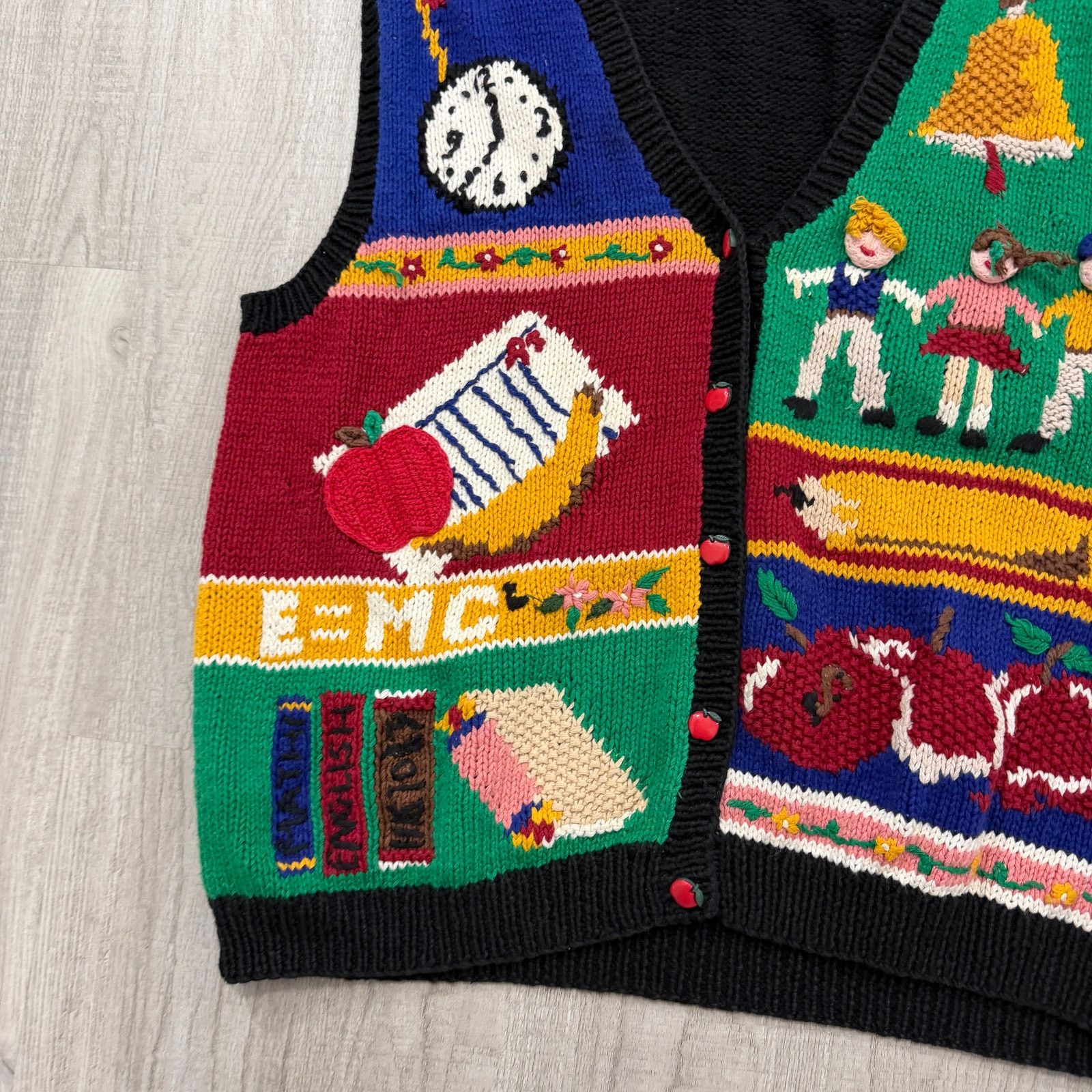 Vintage Croft & Barrow Teacher Sweater Vest Cardigan XL 90s