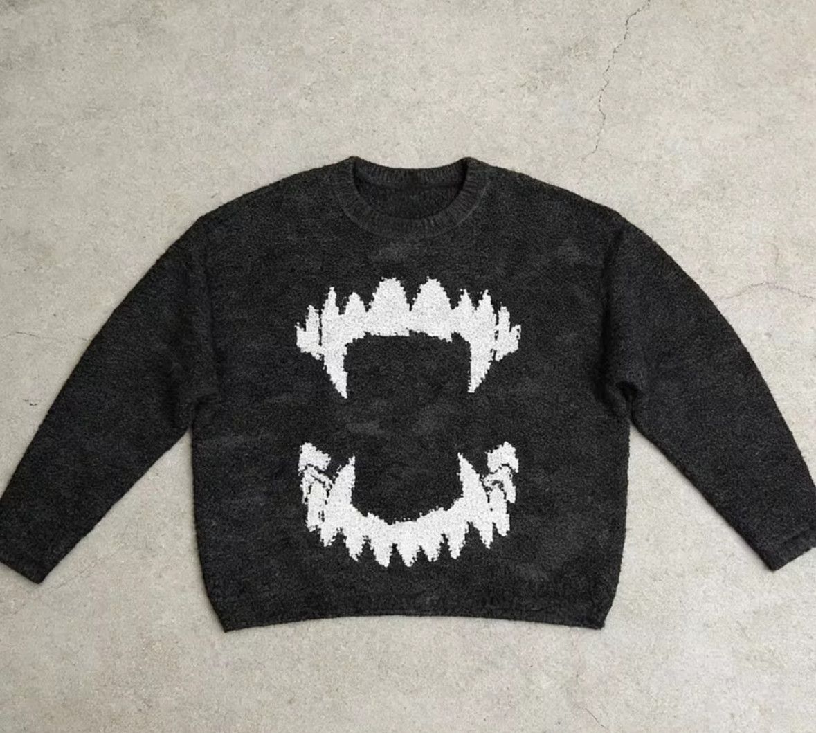 Other Retro Y2K Anime Gothic Teeth Jacquard Pullover Knit Sweater Size US M / EU 48-50 / 2 - 3 Thumbnail