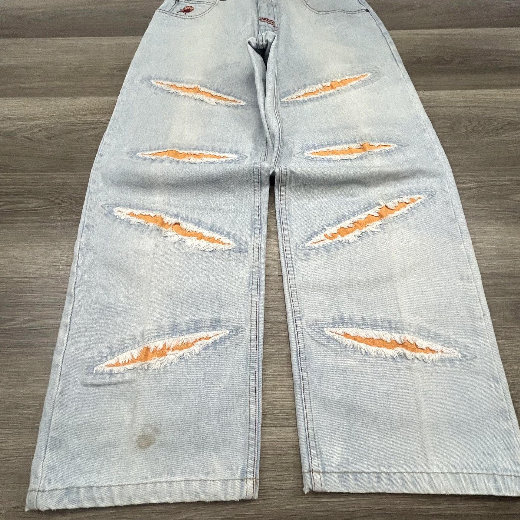 Vintage VINTAGE Paco Jeans Mens 34x30 Light Wash Baggy Wide-Leg Red Bull Y2K RARE Size US 34 / EU 50 - 3 Thumbnail