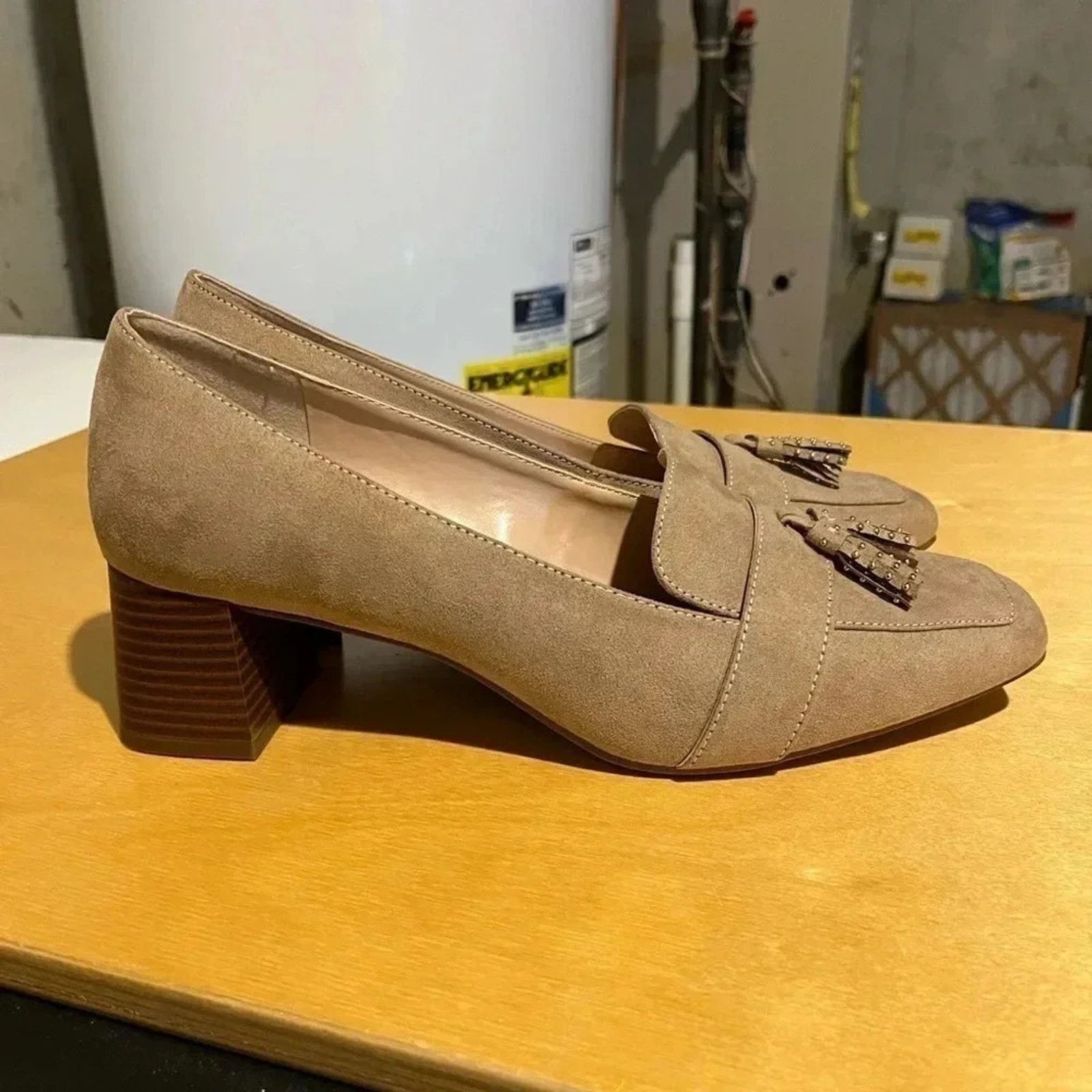 Other Kelly & Katie Beeka Tan Mules Loafers 9.5 Shoes Block Heel Size US 9.5 / IT 39.5 - 4 Thumbnail