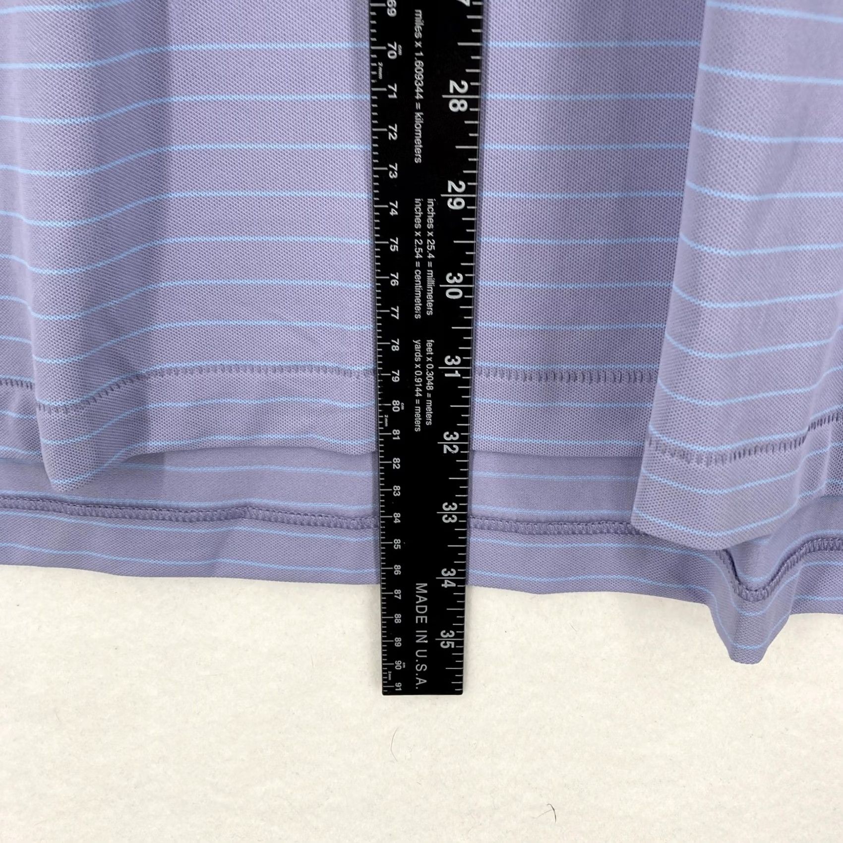 Peter Millar Peter Millar Polo Shirt Mens 2XL Purple Striped Performance Golf Short Sleeve Size US XXL / EU 58 / 5 - 7 Thumbnail
