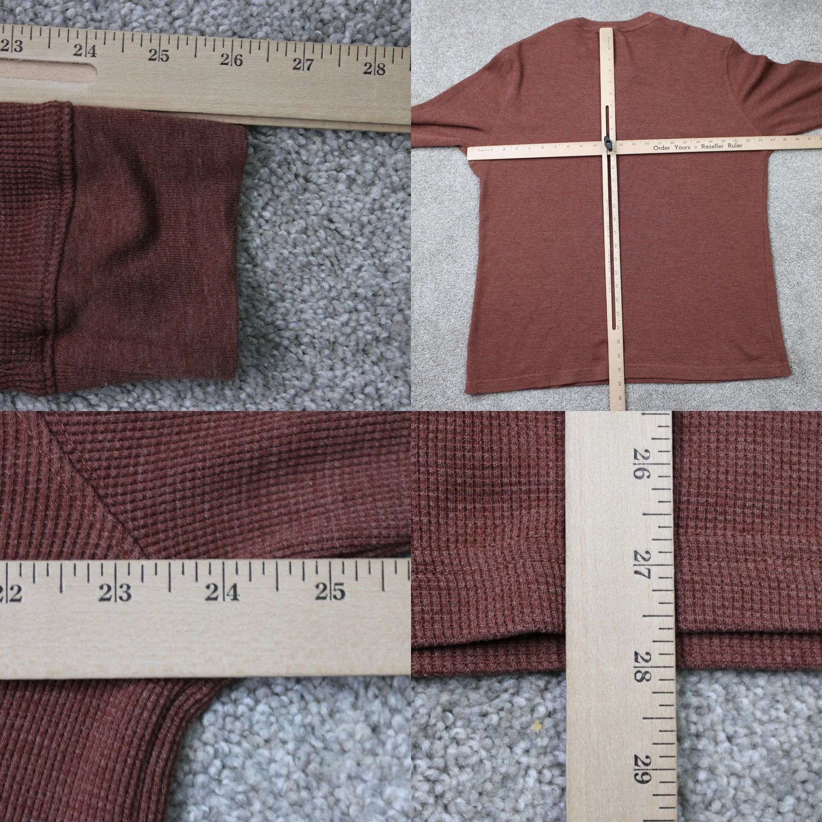 Vintage Duluth 40 Grit Mens Large Brown Thermal Henley Shirt Long Sleeve Waffle Knit Cotton Polyester Henley Thermal 2020-2029 Regular Mens Size US L / EU 52-54 / 3 - 8 Thumbnail