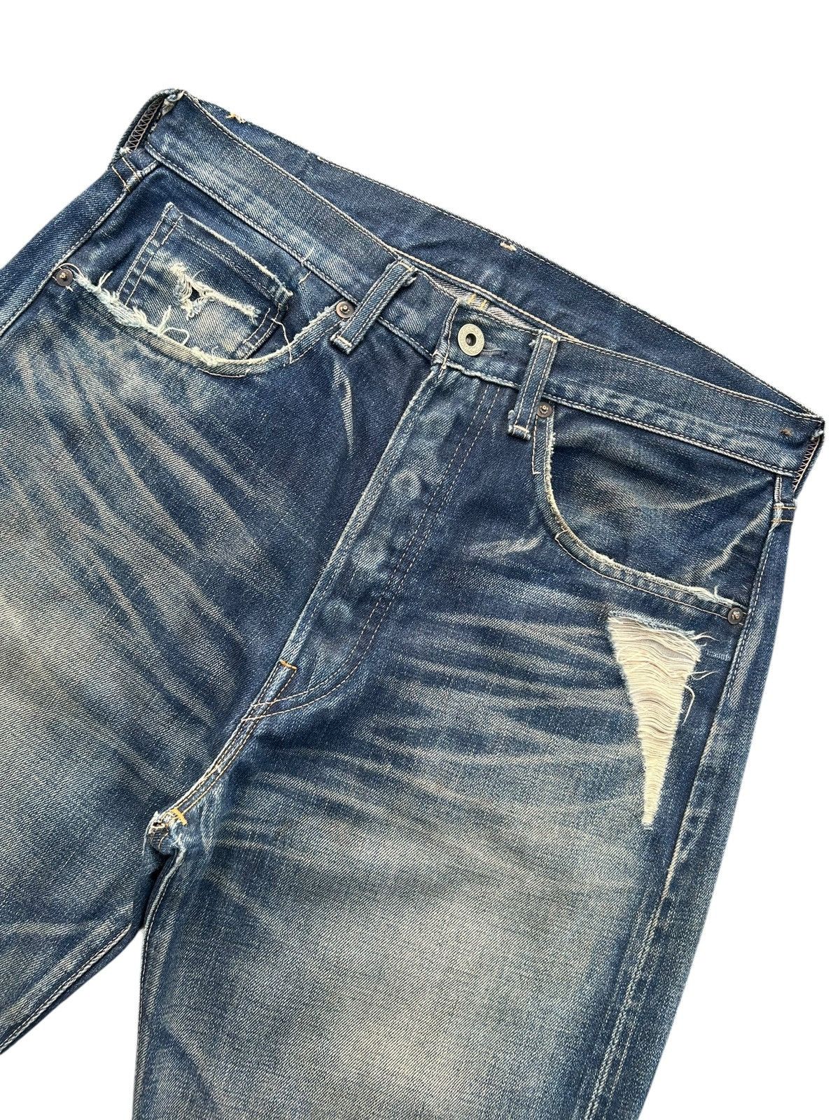 Kapital Thrashed Vintage Levis Big E Selvedge Distressed Denim jeans Size US 32 / EU 48 - 5 Thumbnail