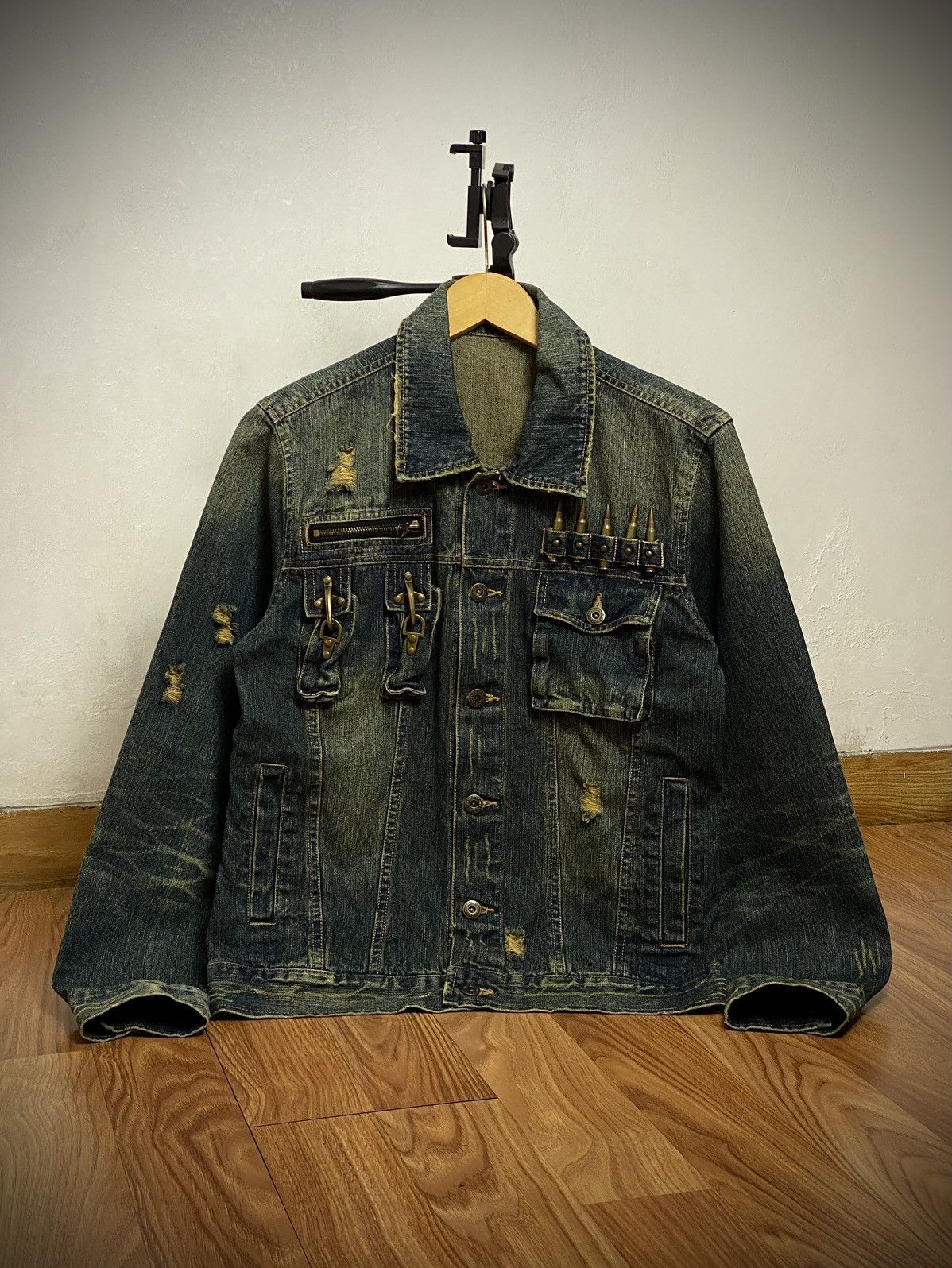 In The Attic In The Attic Japan Mud Wash Denim Jacket Punk LGB Style 🕷️ Size US M / EU 48-50 / 2 - 1 Thumbnail