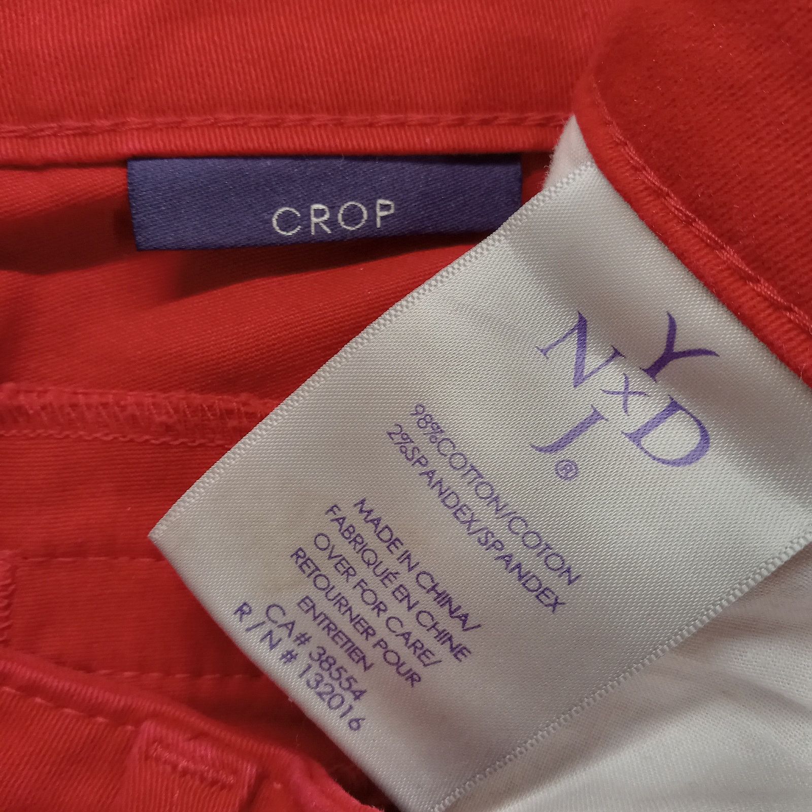 & Other Stories NYDJ Crop Jeans (32 X 23) Women's Lift Tuck Mid Rise Red Size 32" / US 10 / IT 46 - 6 Thumbnail
