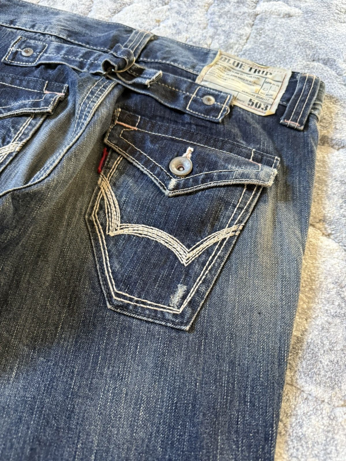 Le Grande Bleu (L.G.B.) Edwin 503 Japan Edition Flared Buckle Back Flared Jeans Size US 28 / EU 44 - 15 Thumbnail
