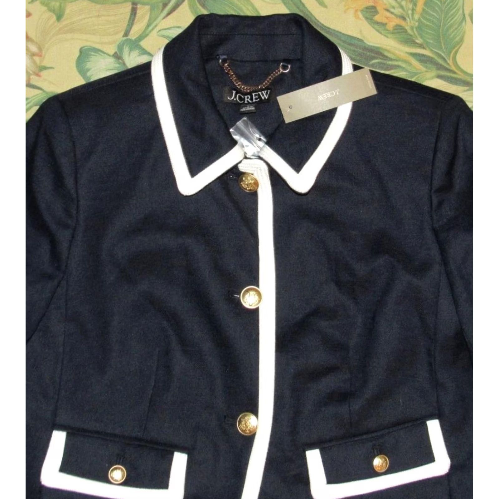 Vintage J CREW Navy Blue Lucie Lady Jacket Blazer 4 NWT Stretch Linen Blend Womens Size S / US 4 / IT 40 - 2 Thumbnail