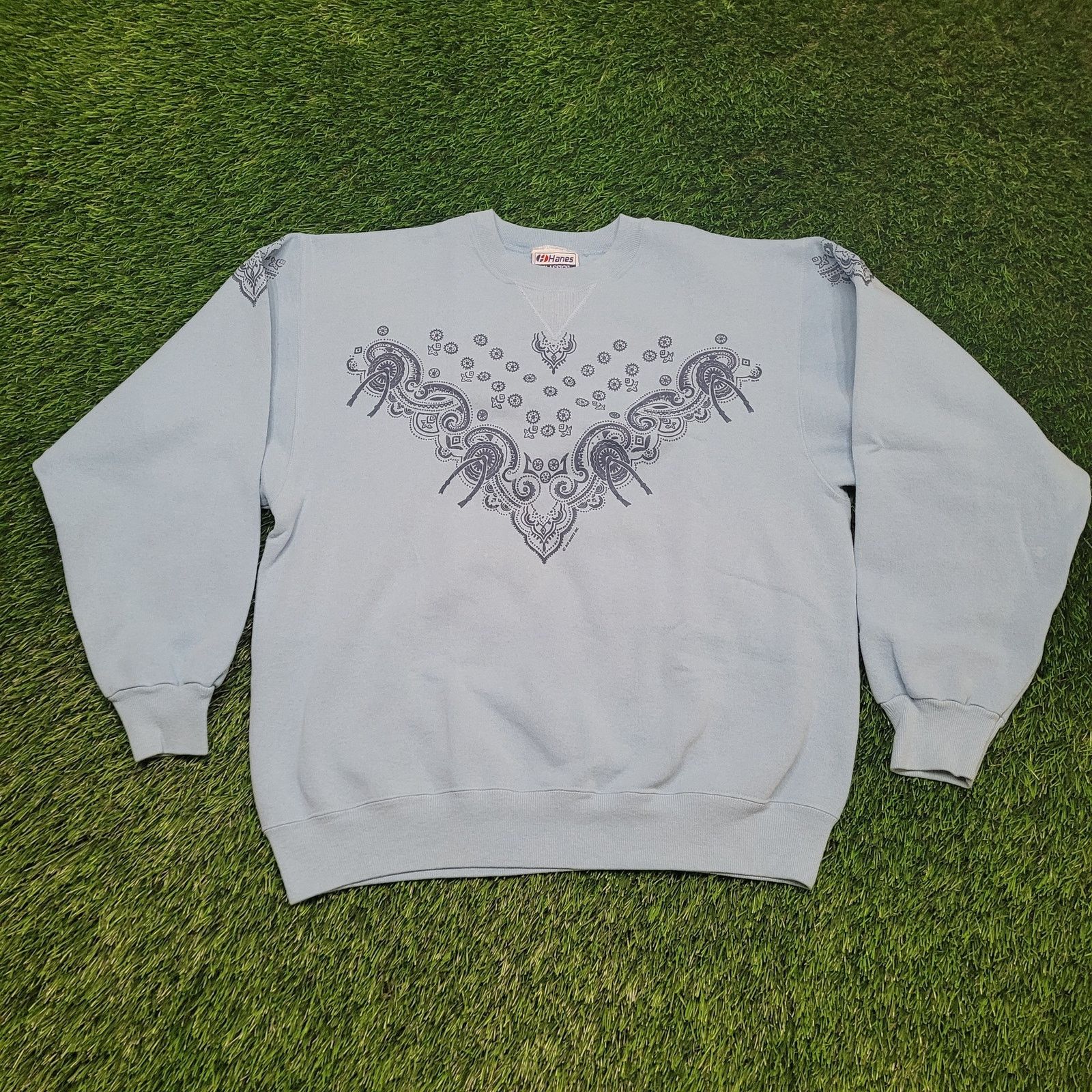 Hanes VTG 90s Hanes USA Made Paisley Graphic Sweatshirt L (Tag XL) Size US L / EU 52-54 / 3 - 1 Thumbnail