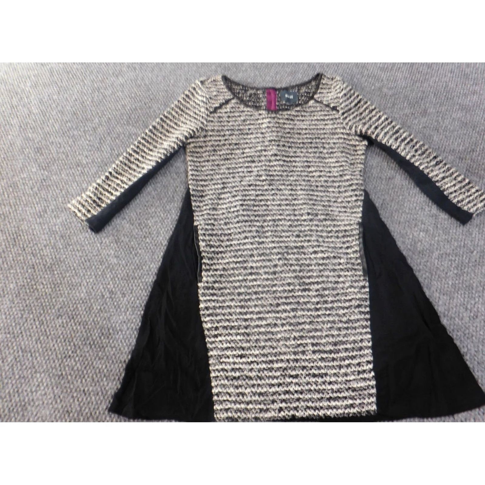 Vintage Maeve Dress Short Petite Gray A-Line Zip Pockets Stretch Rayon Raglan Sleeve Round Neck Casual Womens Petite Small Size 28" / US 6 / IT 42 - 3 Thumbnail
