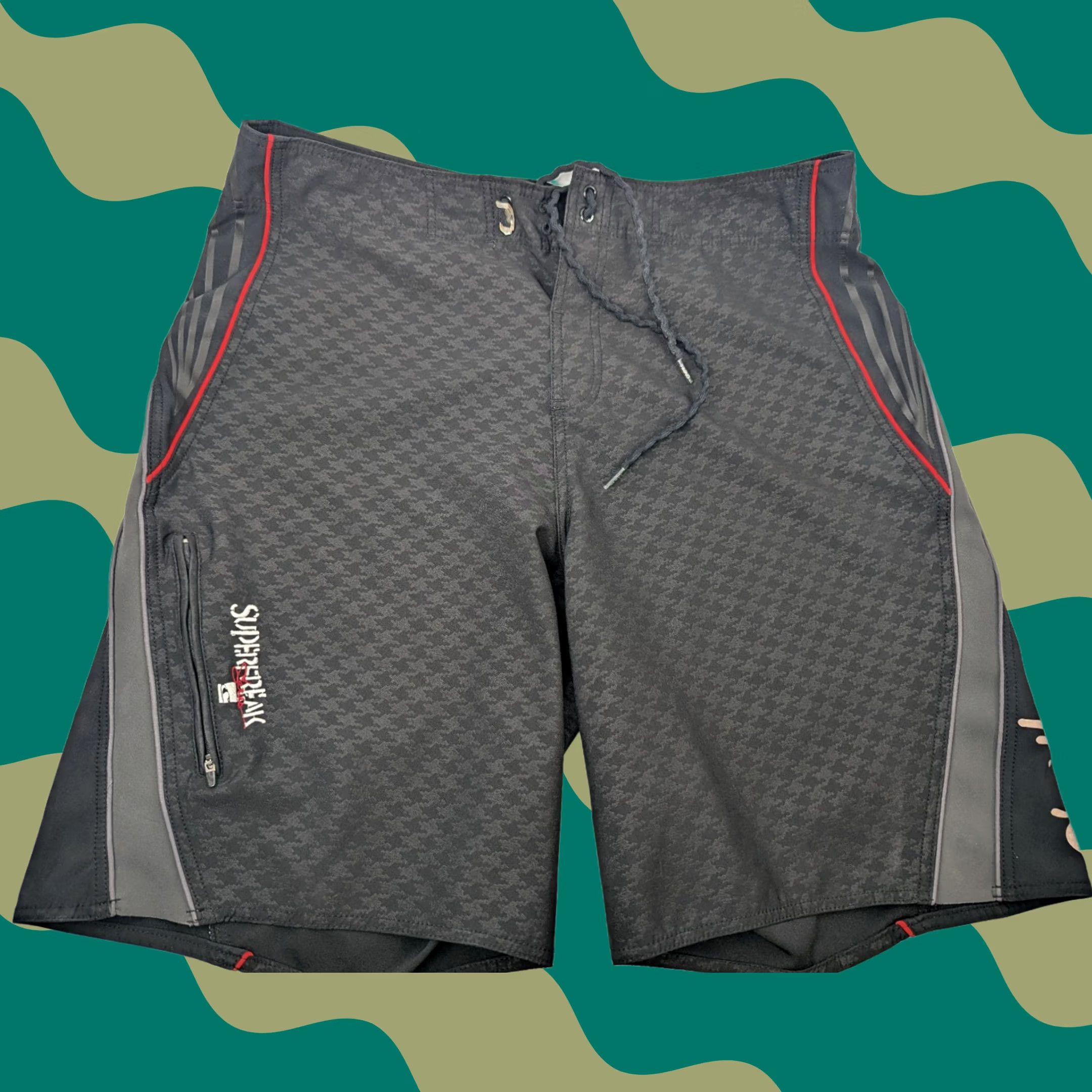 O'Neill O’Neill Board Shorts Mens 36 Black Houndstooth Performance Surf Short Size US 36 / EU 52 - 1 Thumbnail
