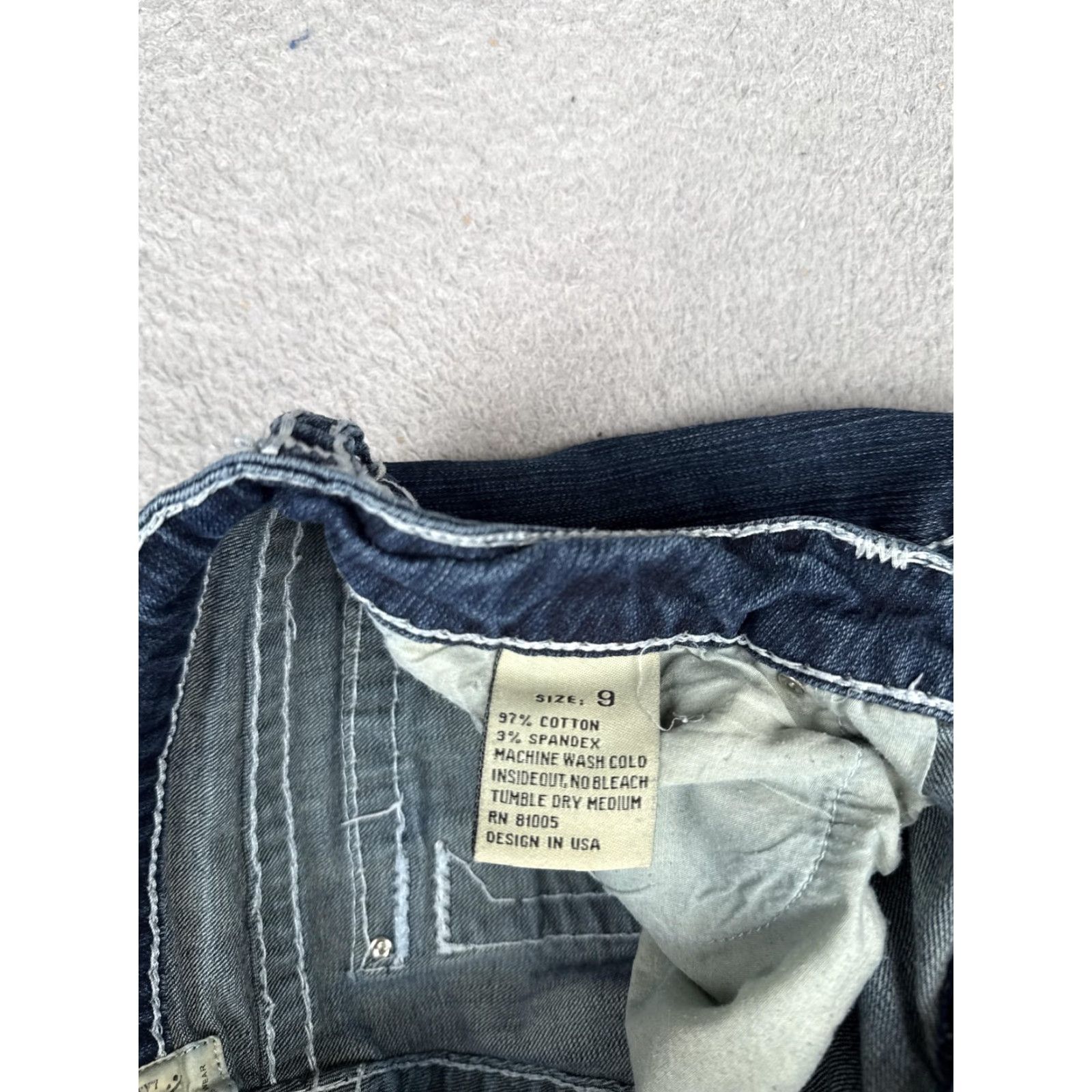Vintage LA Idol USA Bootcut Jeans Juniors 9 Blue Dark Wash Low Rise Slim Stretch 28x27 Women’s 5-Pocket Design Pants Denim Size 30" / US 8 / IT 44 - 7 Thumbnail