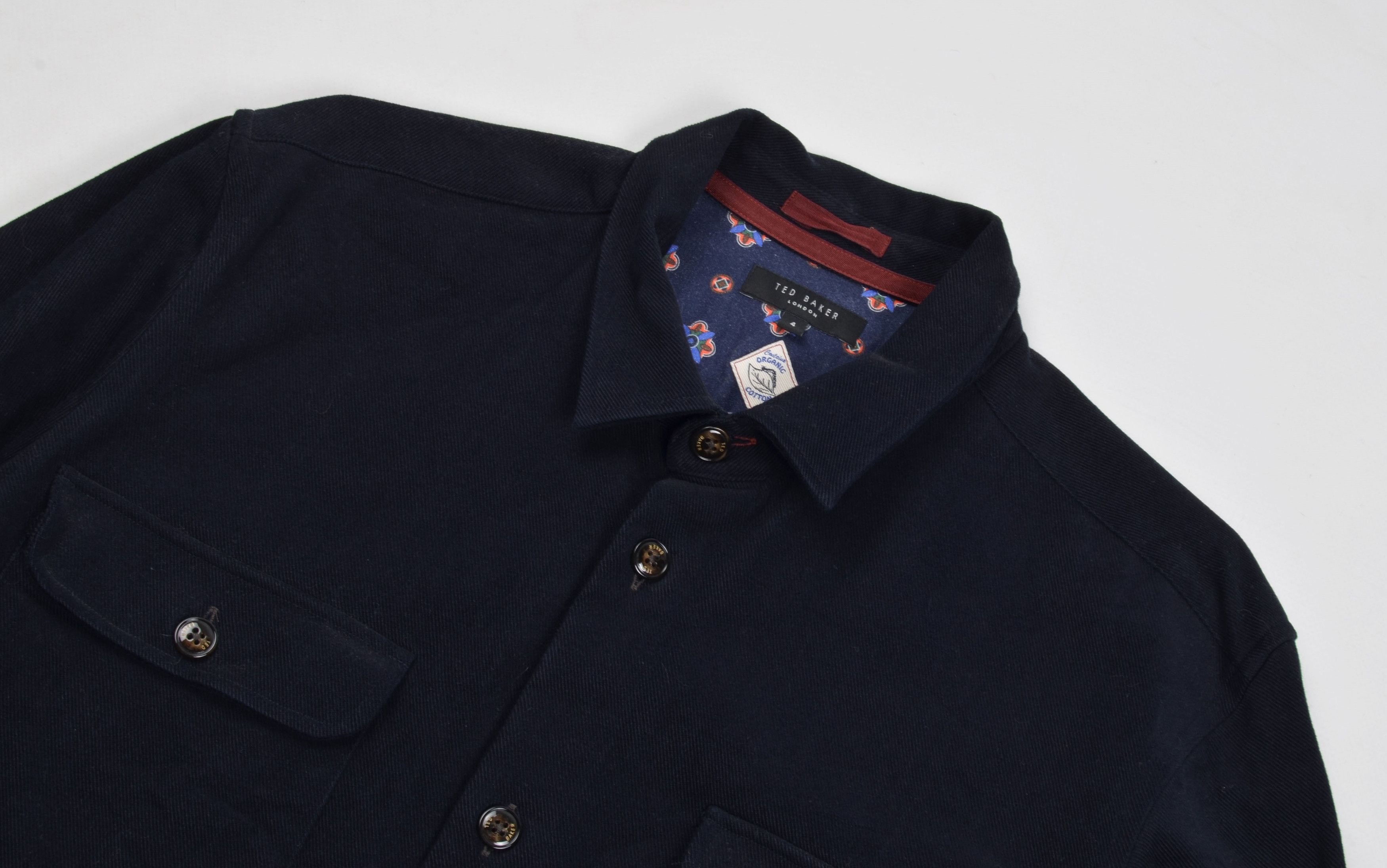 Ted Baker Ted Baker London Navy Corduroy Organic Cotton Overshirt Size US M / EU 48-50 / 2 - 2 Thumbnail
