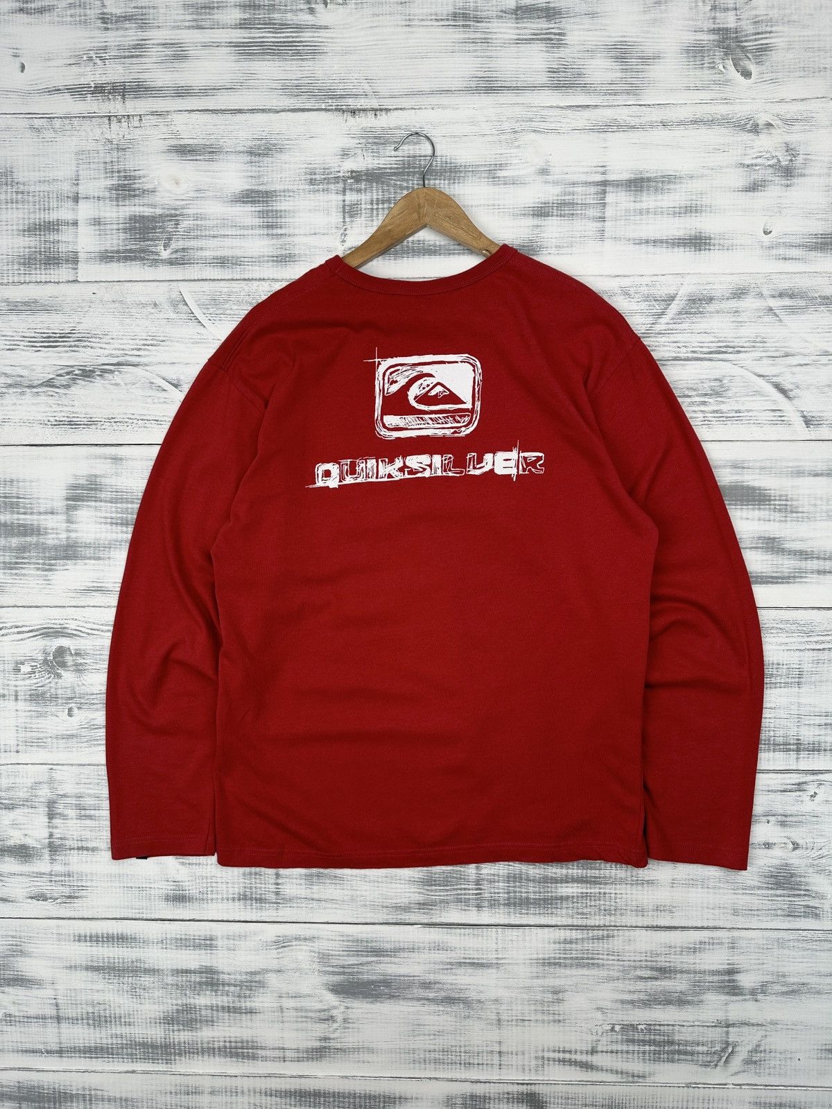 Quiksilver 90s Vintage QUIKSILVER Surf Big Logo Long Sleeve T-Shirt Red Size US XXL / EU 58 / 5 - 2 Thumbnail