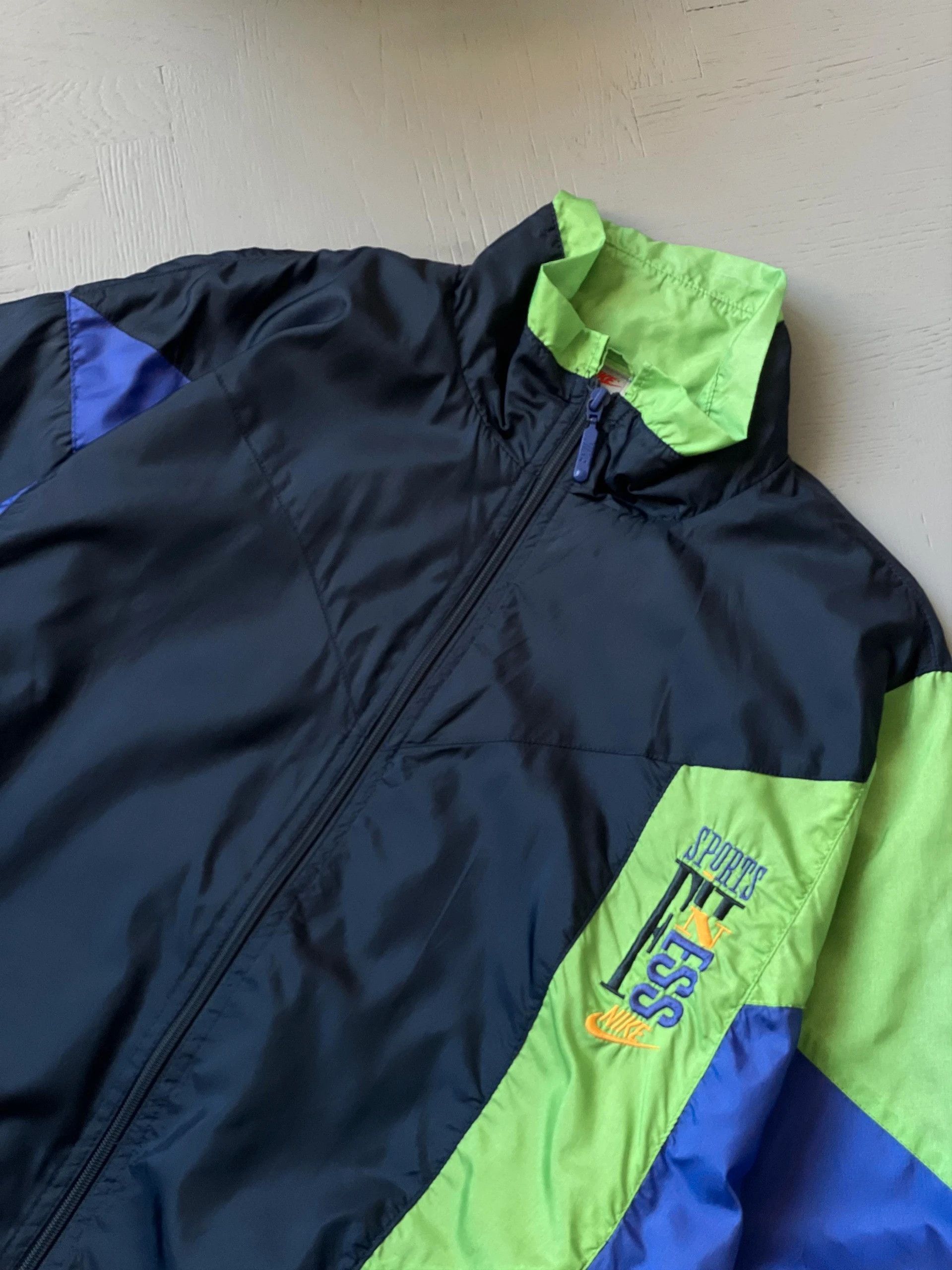 Nike × Vintage Vintage Nike Full Zip Retro Track Jacket Neon/Blue Size US M / EU 48-50 / 2 - 4 Thumbnail