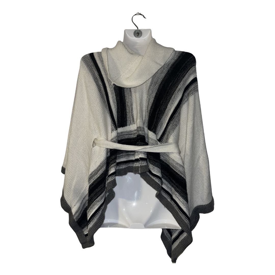 Other New York & Company Turtleneck Tie Front Poncho Bohemian Chic Size L / US 10 / IT 46 - 2 Thumbnail