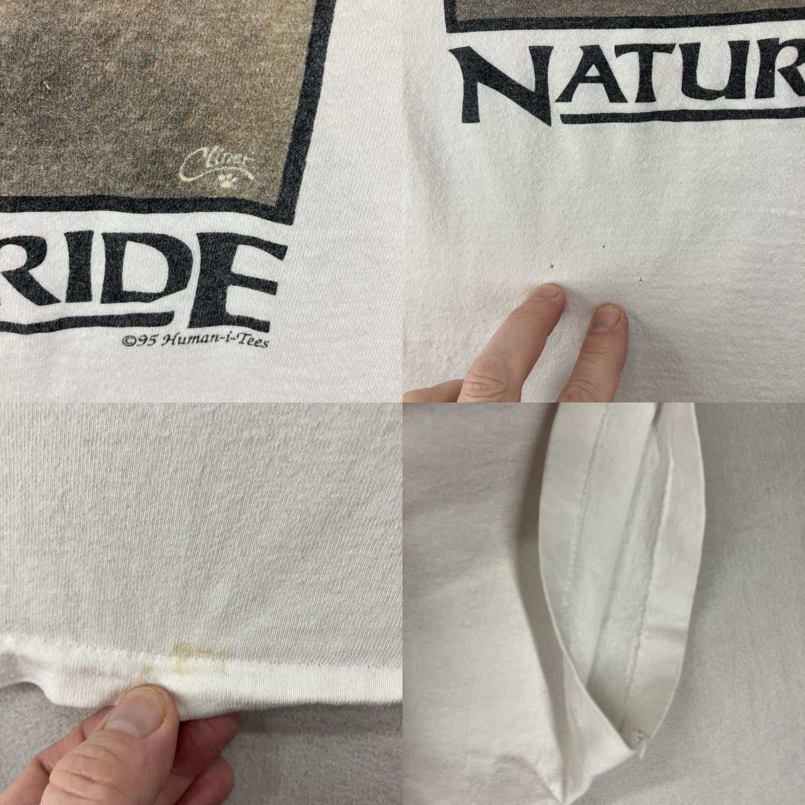 Anvil VINTAGE Lion Portrait Shirt Mens L White 90s Anvil HUMAN I TEE Single Stitch Crew Neck Short Sleeve Cotton Logo T-Shirt Size US L / EU 52-54 / 3 - 8 Thumbnail