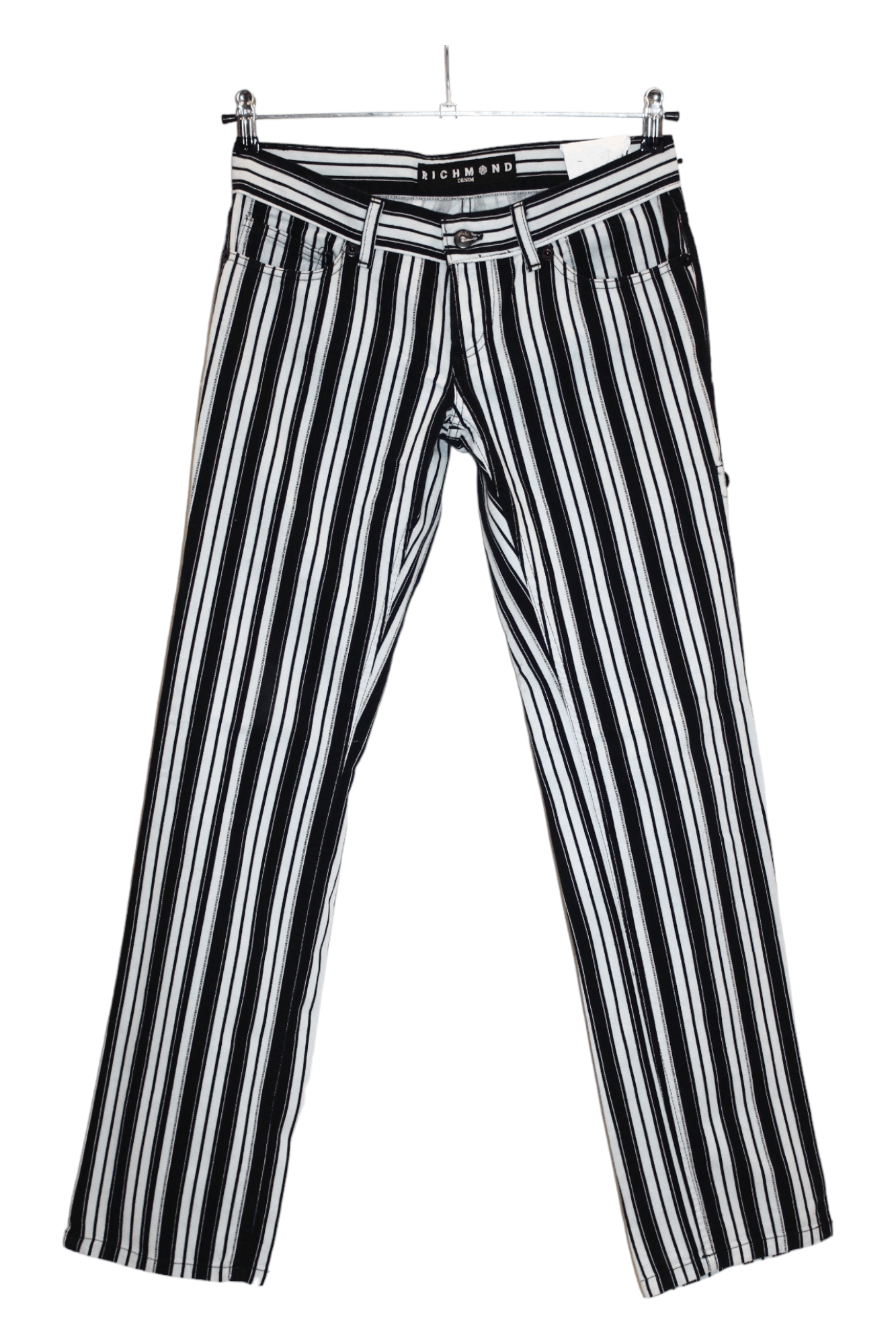 Richmond Denim Richmond Denim Low-Rise Super Skinny Striped Jeans Size US 30 / EU 46 - 2 Thumbnail