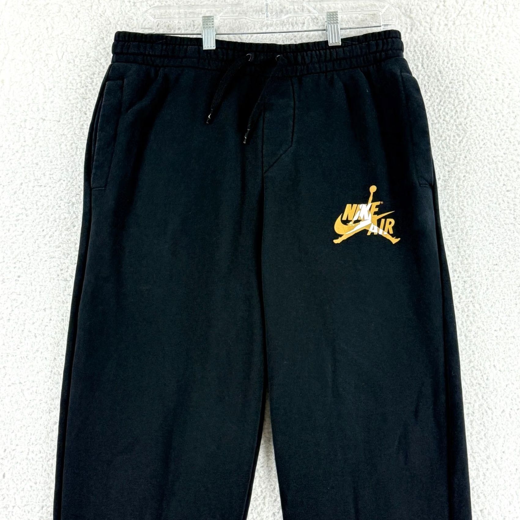 Nike Nike Air Jordan Jumpman Fleece Jogger Pants Mens Small Black Drawstring Athletic Size US 29 - 2 Thumbnail
