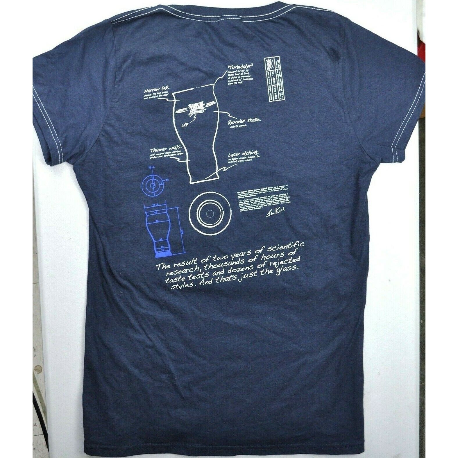 Other Samuel Sam Adams Boston Lager Pint Glass Blueprints Ladies T Size XL / US 12-14 / IT 48-50 - 2 Thumbnail
