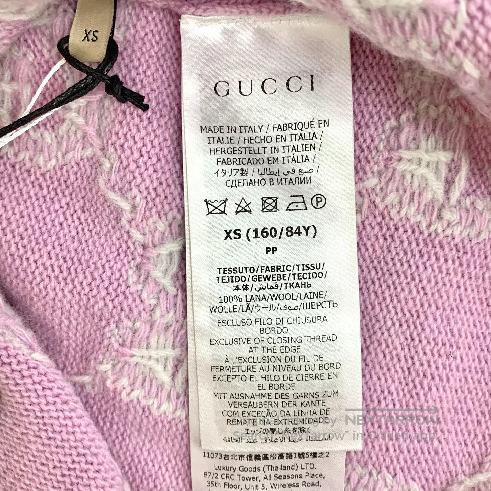 Gucci Guicci Pink Logo Jacquard Full Print Wool Crew Neck Short Size XS / US 0-2 / IT 36-38 - 6 Thumbnail