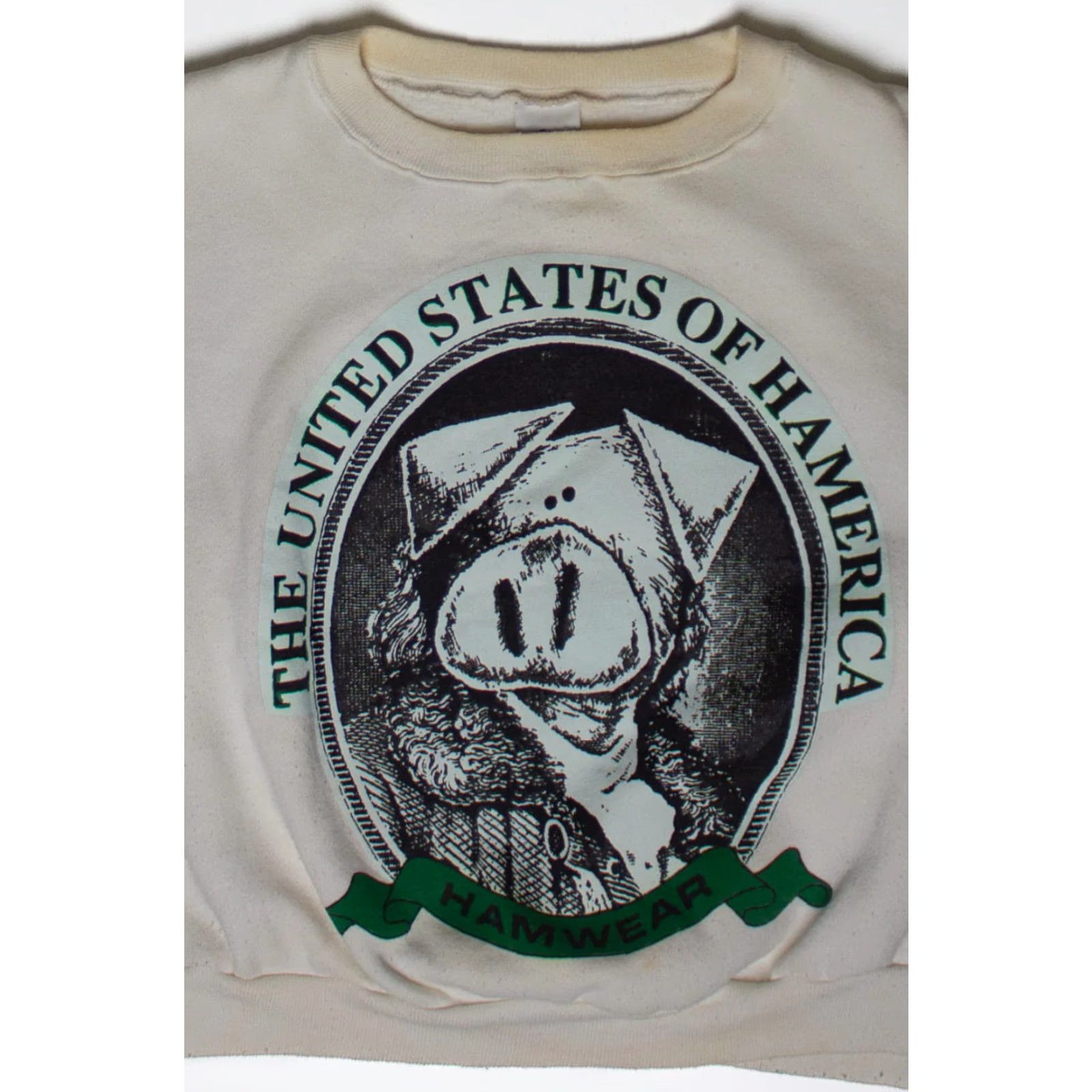 Vintage VINTAGE Hamwear Cropped Sweatshirt White Large 1990s Polyester / Cotton Long Sleeve Womens Size US L / EU 52-54 / 3 - 2 Thumbnail