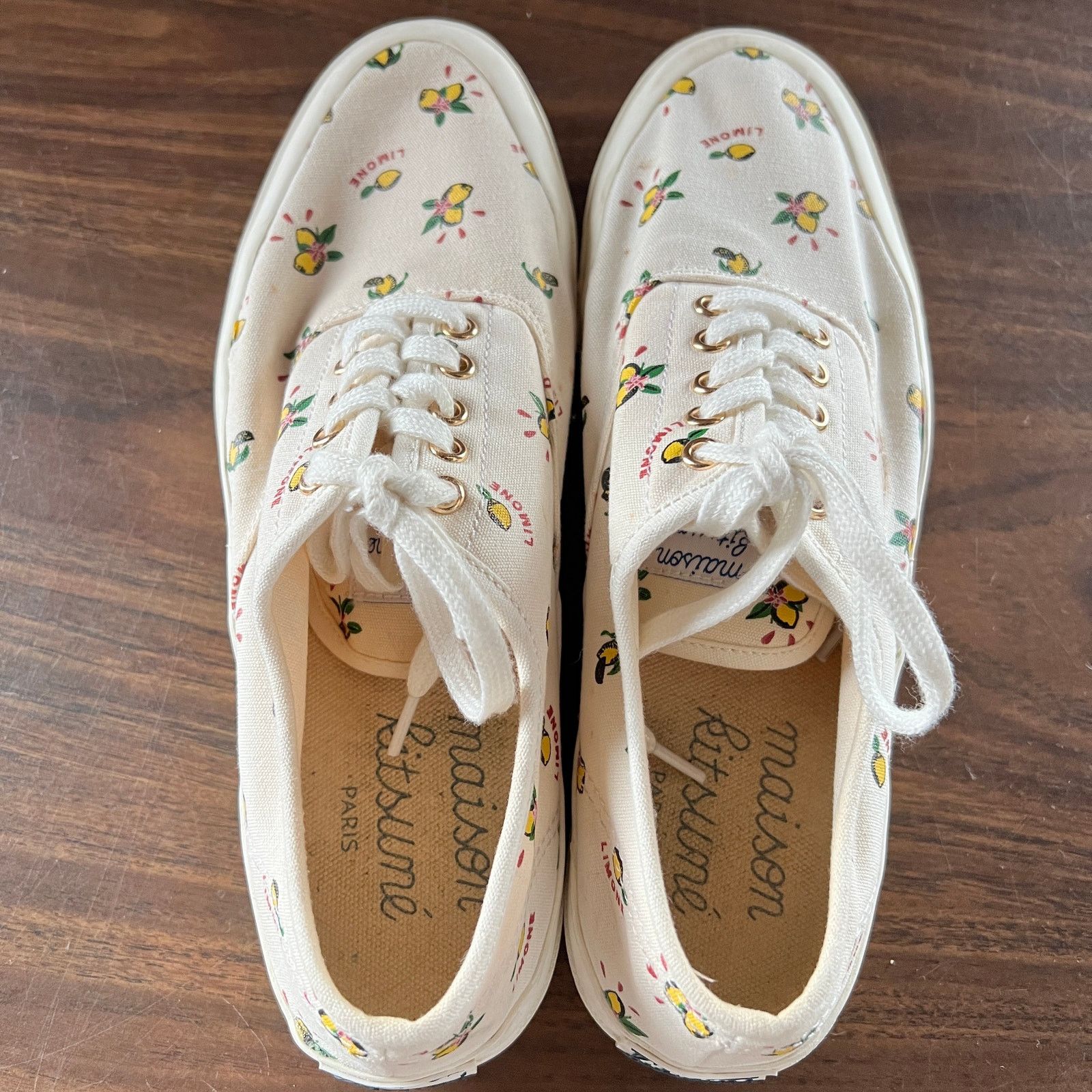 Maison Kitsune Maison Kitsune Limone All Over Print Sneakers Size 41 US 9 Size US 9 / EU 42 - 5 Thumbnail