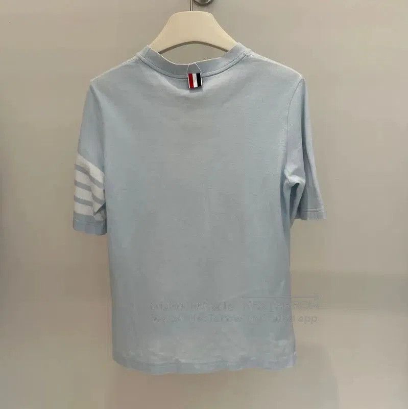 Thom Browne Thom Browne Summer Light Blue Cotton Tee . Size M / US 6-8 / IT 42-44 - 4 Thumbnail