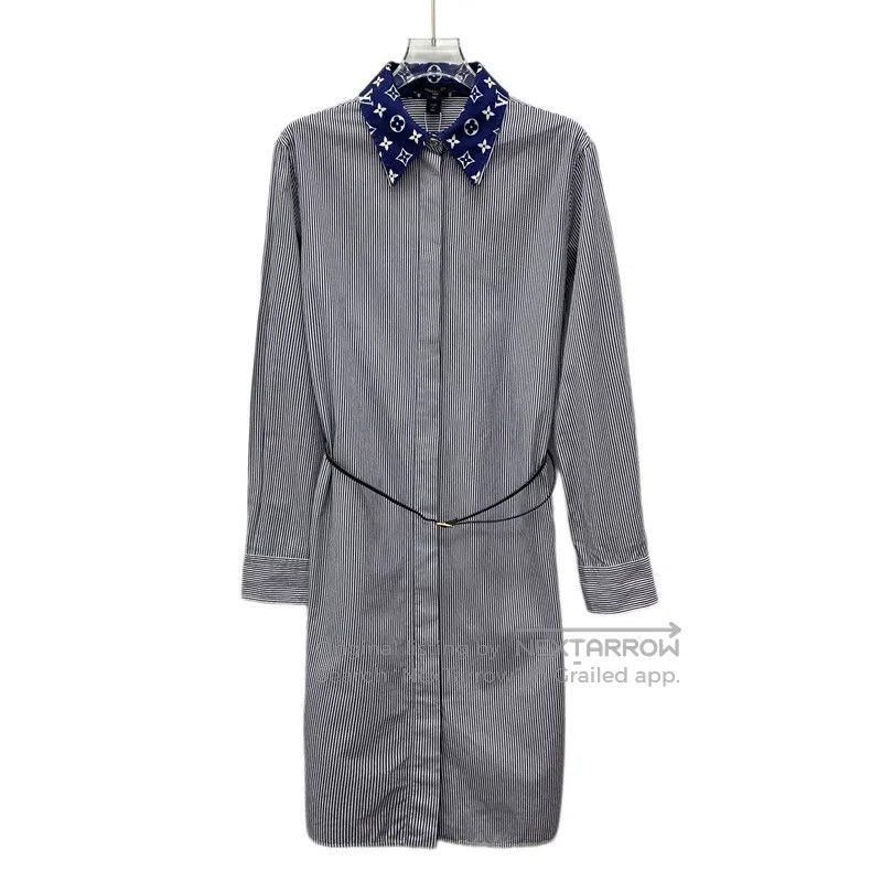 Louis Vuitton Louis Vuitton Blue vertical stripes logo presbyopic cotton Size XS / US 0-2 / IT 36-38 - 1 Thumbnail