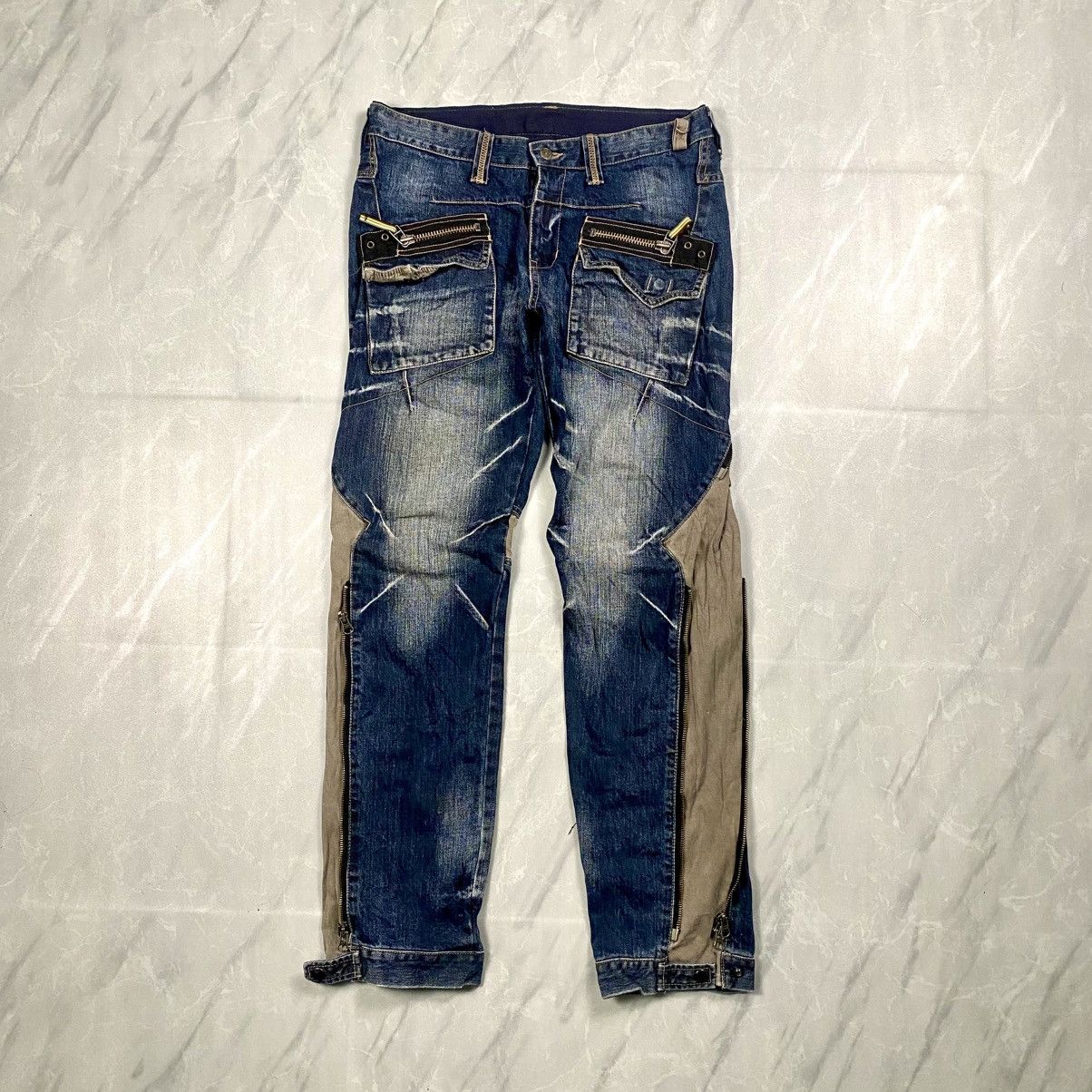 PPFM Rare PPFM Punk Goth Reconstruct Bondage Denim Size US 32 / EU 48 - 1 Thumbnail