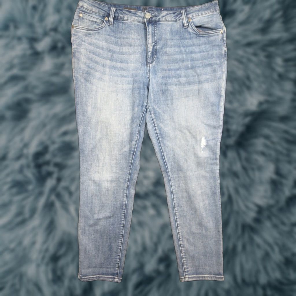 Vintage KUT from the Kloth Katy Boyfriend Jeans 16W Medium Wash Blue 30 Inseam Regular 5-Pocket Denim Women Size 38" / US 16 / IT 52 - 1 Thumbnail