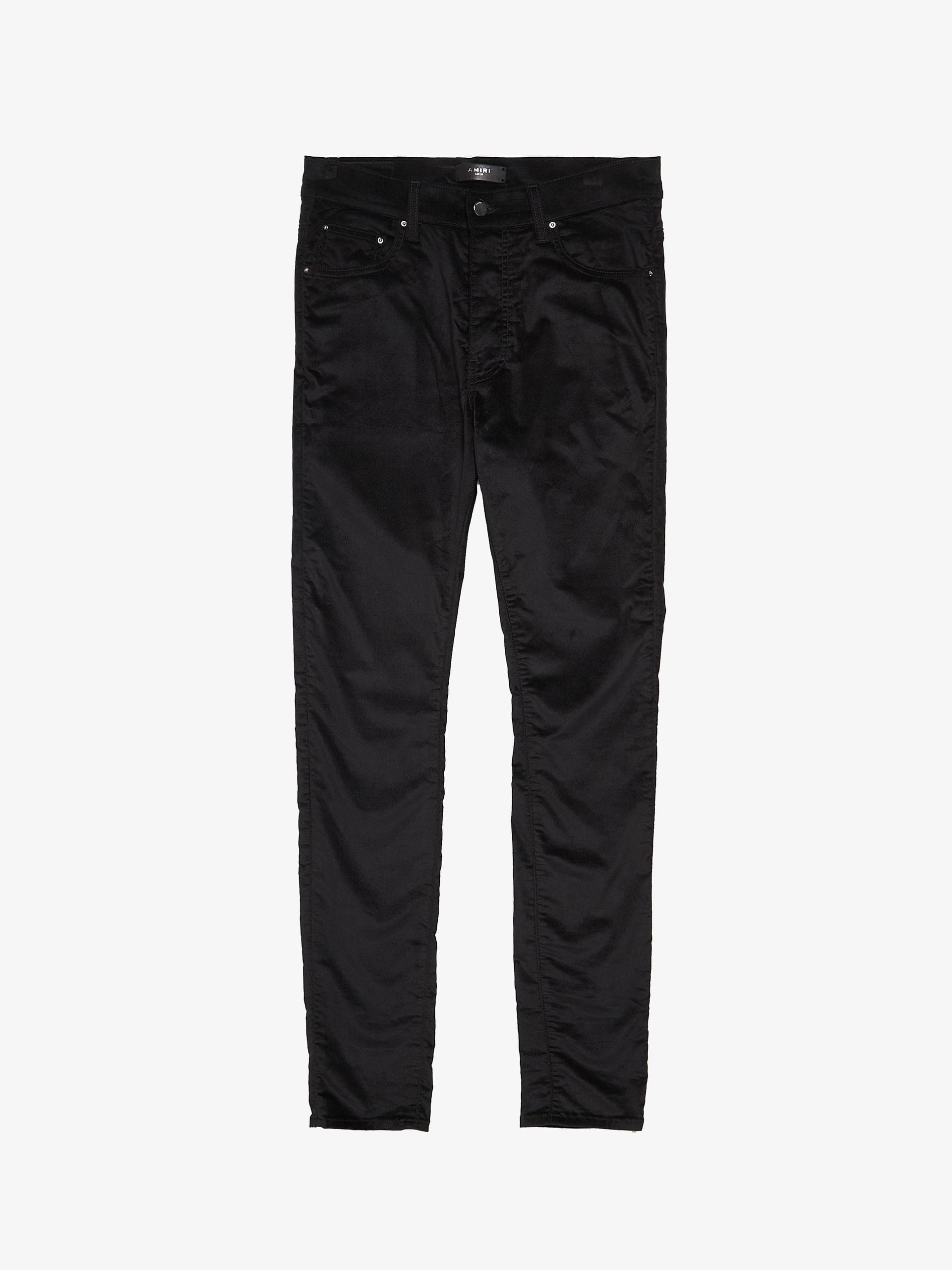image of Amiri Black Velvet Skinny Jeans, Men's (Size 33)