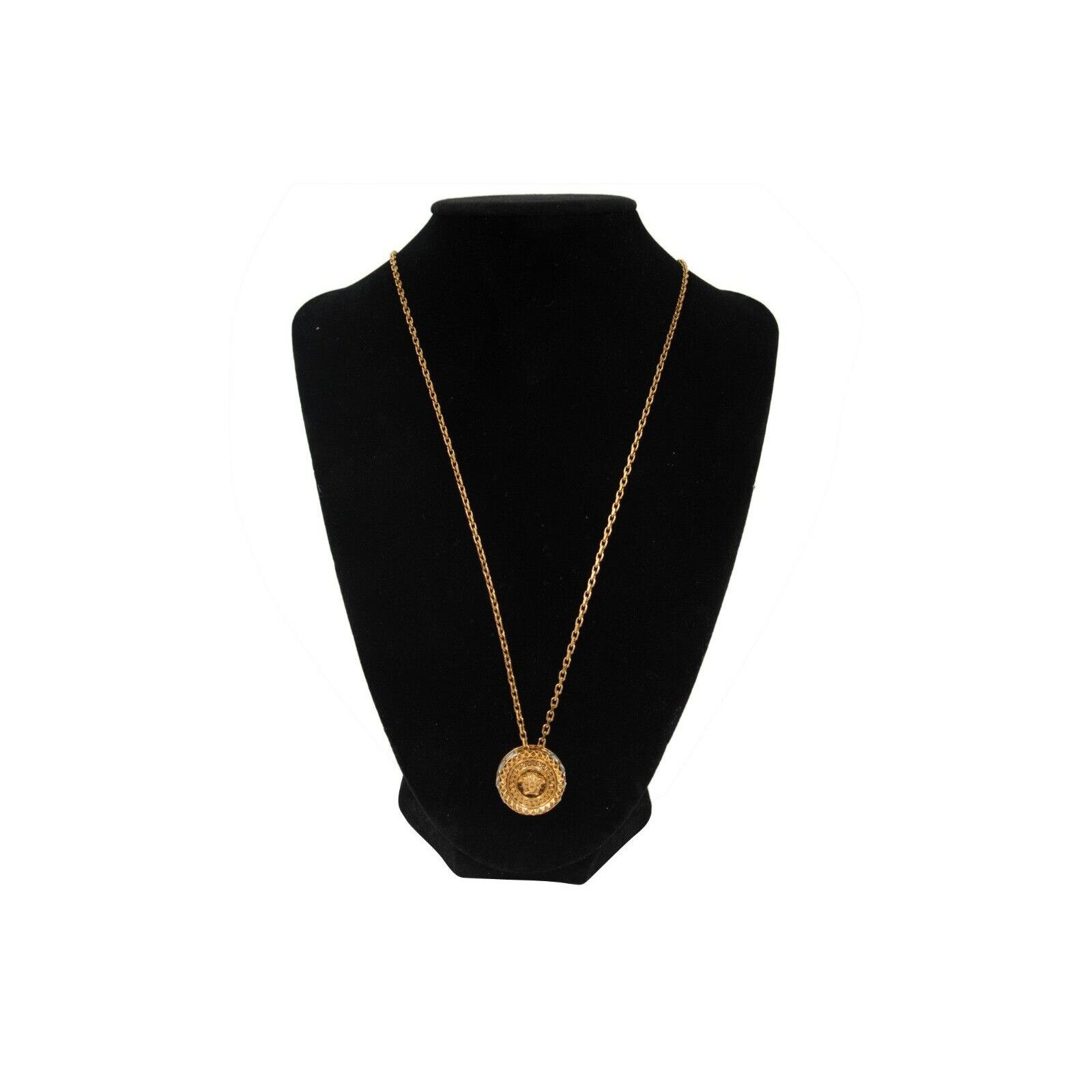 Versace Medusa Head Logo Pendant Necklace Gold Crystals Rope Size ONE SIZE - 9 Thumbnail