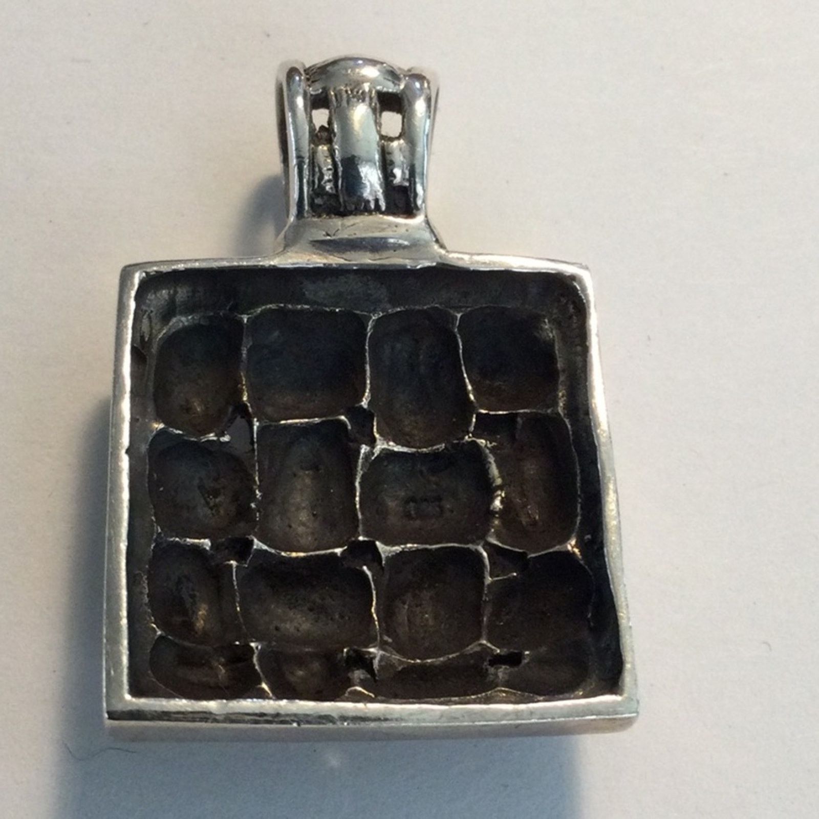 Other Silver Tone Vintage 80's Basket Weave Pendant Size ONE SIZE - 5 Thumbnail