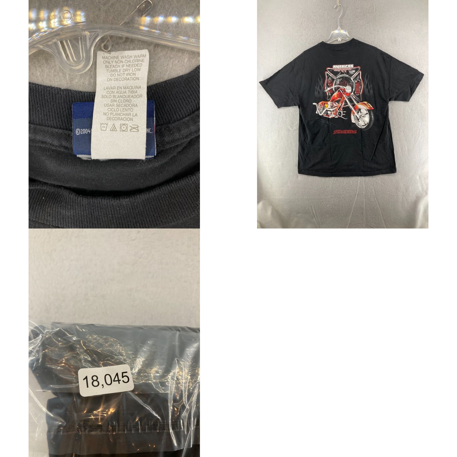 Vintage VINTAGE American Chopper Shirt Mens XL Black Cotton Crew Neck Short Sleeve T-Shirt 2000s Firefighters Logo Decals Mens Size US XL / EU 56 / 4 - 8 Thumbnail