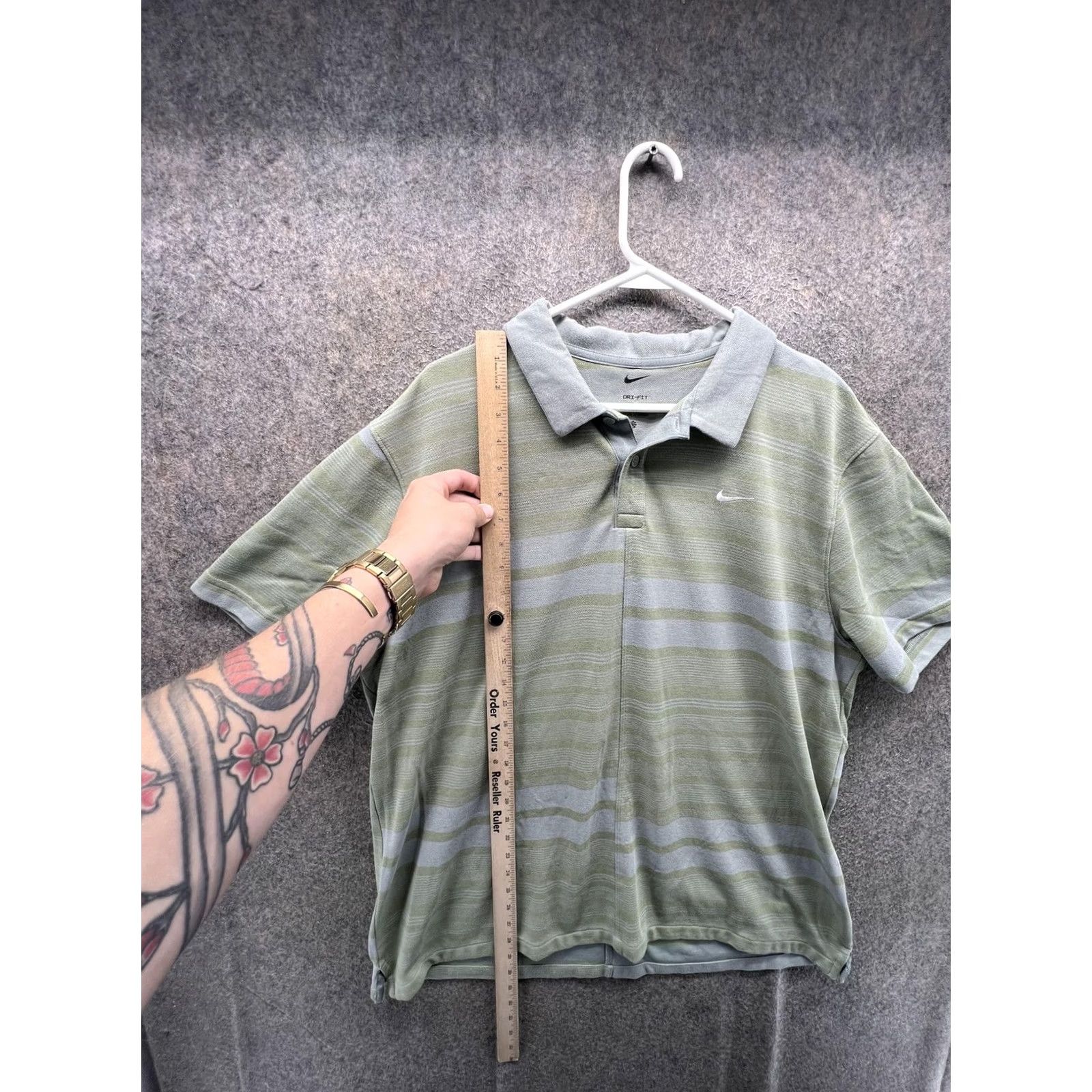 Nike Nike Dri-FIT Polo Shirt Mens XL Green Stripe Golf Short Sleeve Shirt Size US XL / EU 56 / 4 - 7 Thumbnail