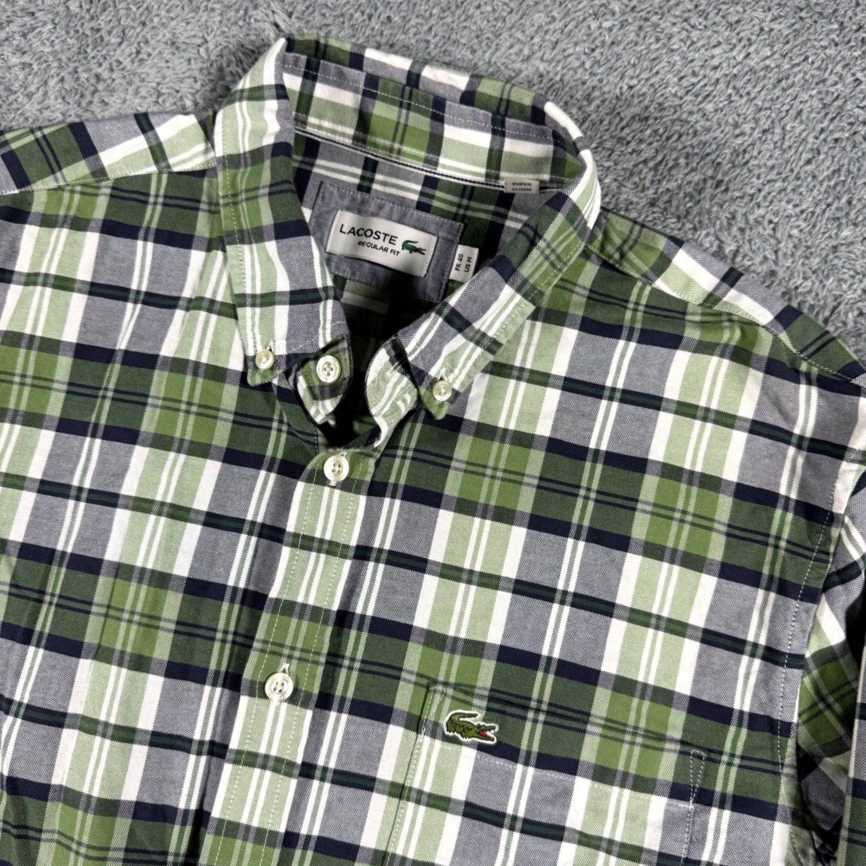 Lacoste Lacoste Shirt Mens Medium Green Plaid Multicolor Chest Logo Button Down Size US M / EU 48-50 / 2 - 2 Thumbnail