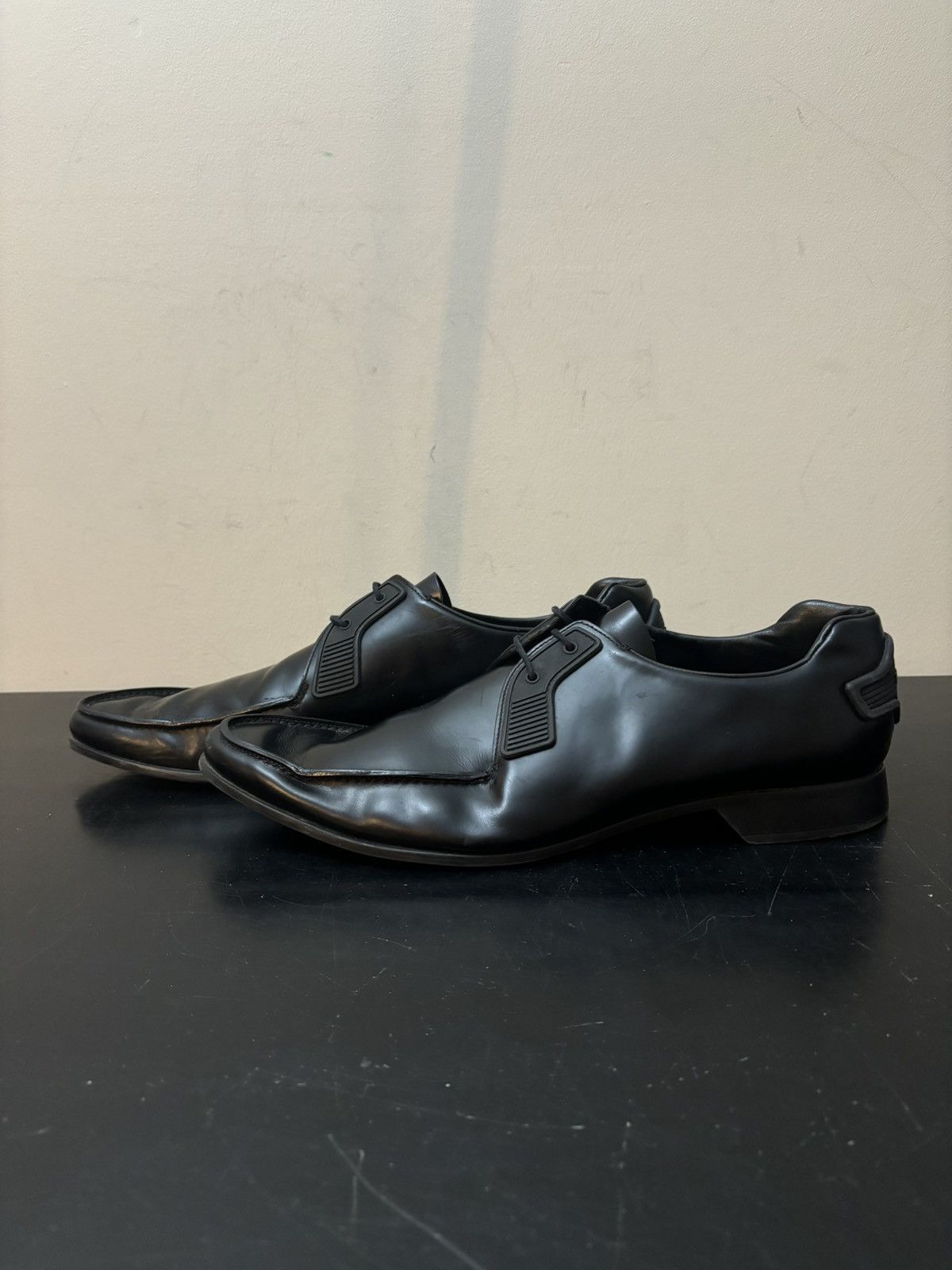 Prada Cloudbust Polished Finish Leather Oxford Derby Black