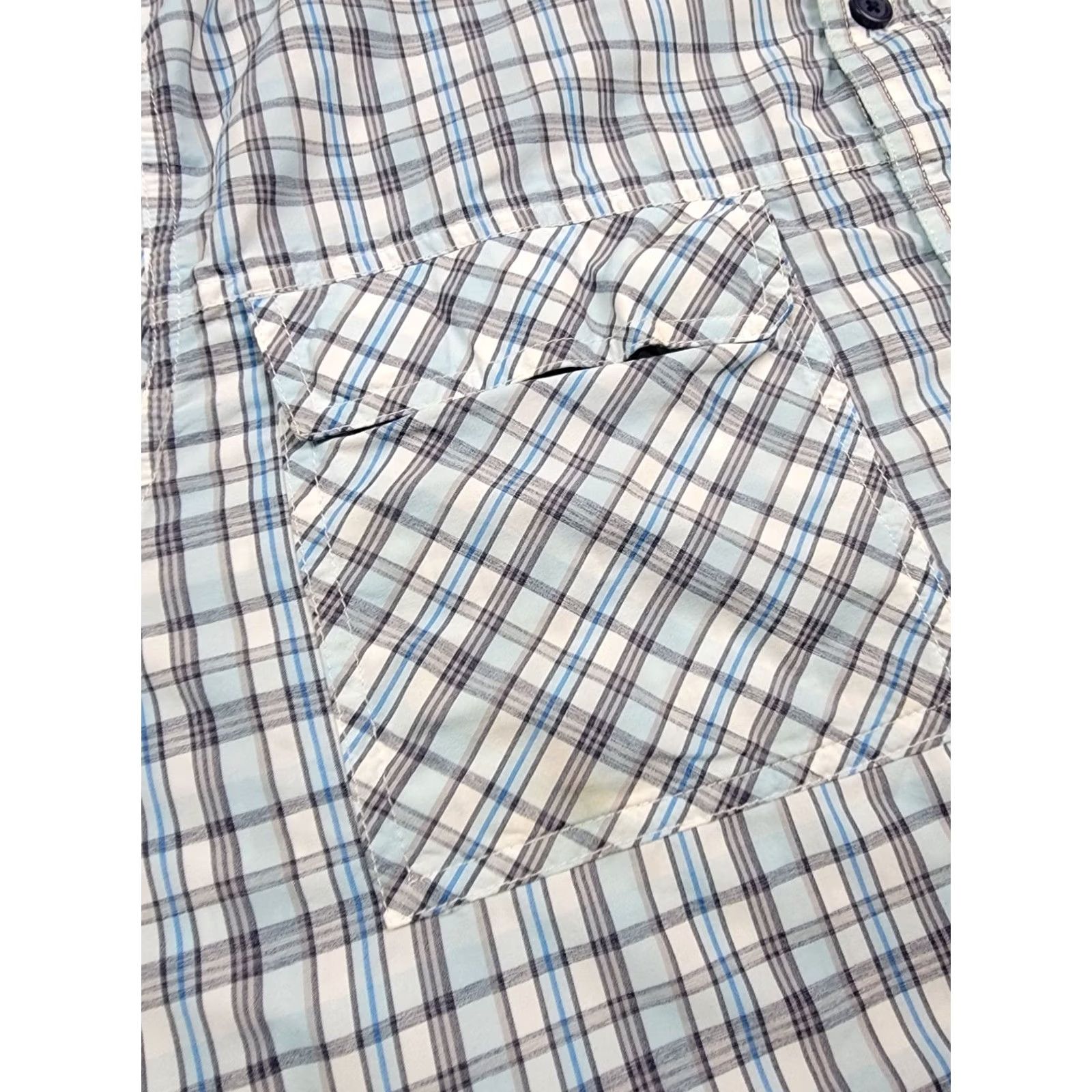Vintage Duluth Alaskan Hardgear Shirt Mens XL Standard Fit Blue Plaid Button Down Nylon Polyester Lightweight Breathable Pockets Casual Travel Size US XL / EU 56 / 4 - 5 Thumbnail