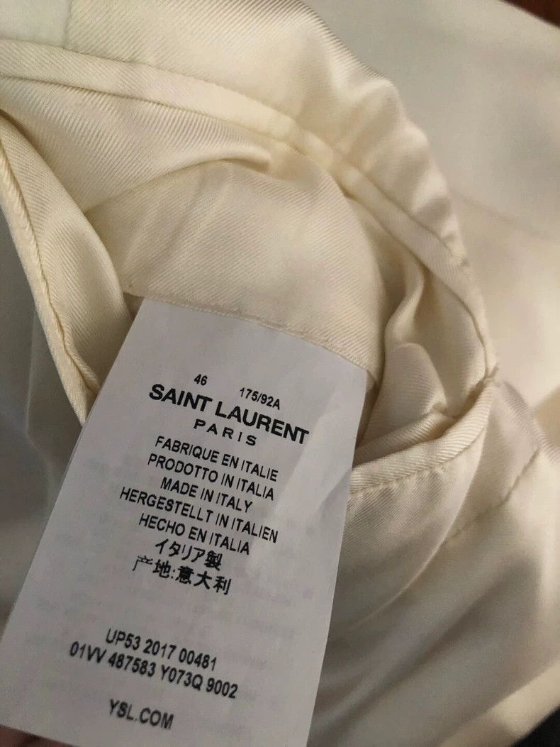 Saint Laurent Paris Elegant White Smoking Jacket from Saint Laurent-2508 Size US L / EU 52-54 / 3 - 3 Thumbnail