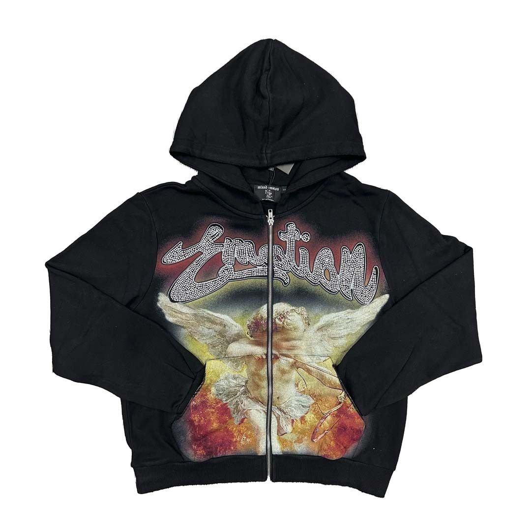 Other Mixed Emotions Black Rhinestone Hoodie Size US L / EU 52-54 / 3 - 1 Thumbnail