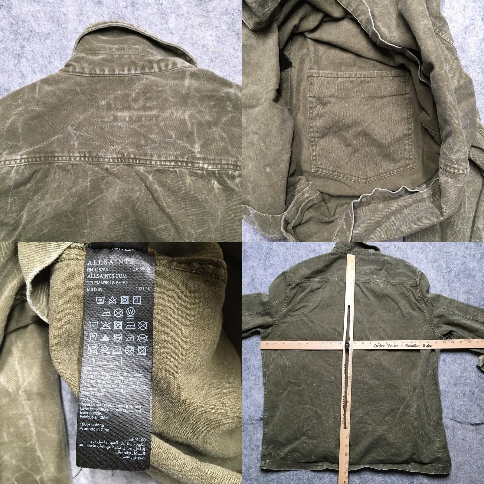 Allsaints AllSaints Telemark LS Shirt Jacket Mens Large Green Cotton Relaxed Fit Workwear Shirt Jacket Mens Large Green Cotton Navy? Size US L / EU 52-54 / 3 - 8 Thumbnail