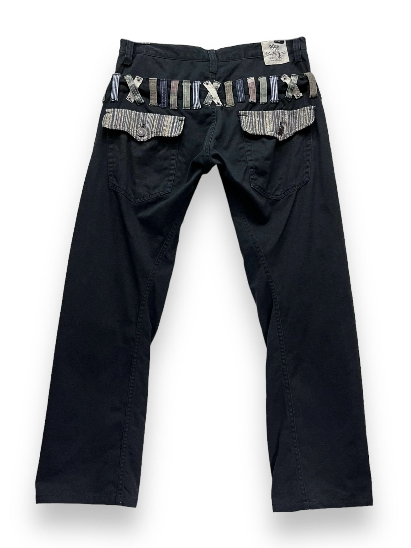 Black Label 🔥DOMINATE Japanese Handcrafted Double Waist Flap Bush Pants Size US 31 - 4 Thumbnail