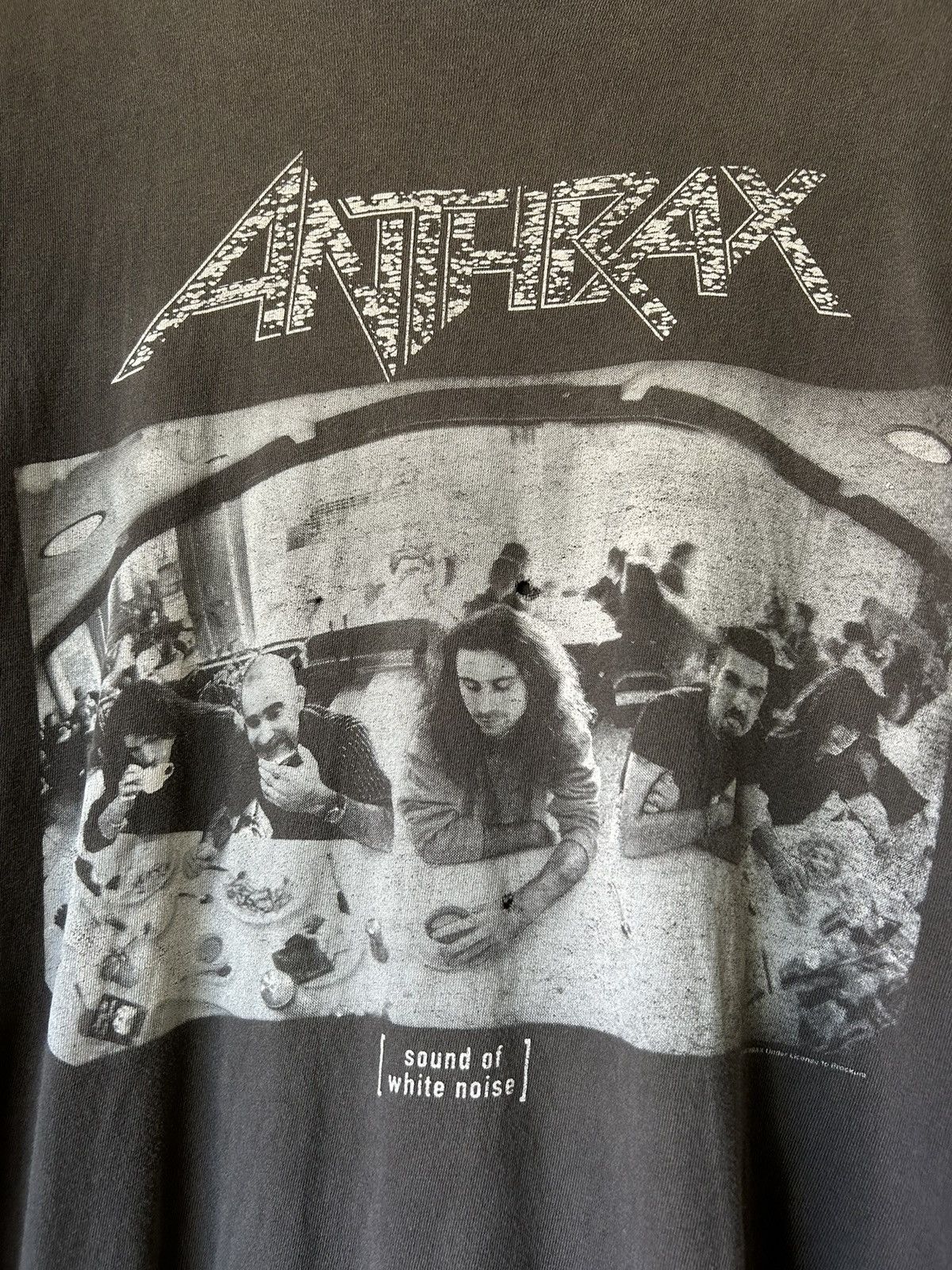 Band Tees × Vintage 1993 Anthrax Sound of White Noise Thrashed Tshirt 90s Size US L / EU 52-54 / 3 - 3 Thumbnail